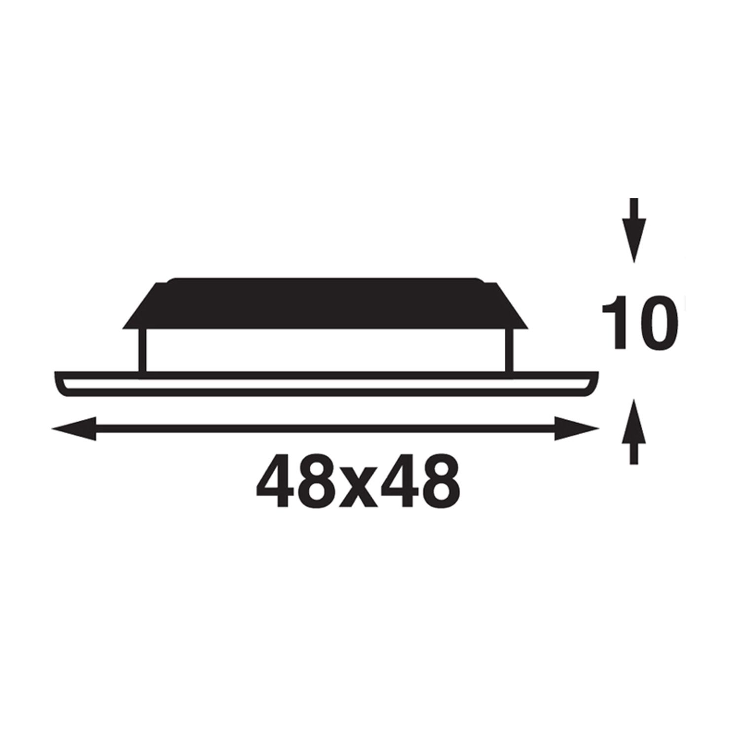 Vega 48 Square LED-Valaisin, Opaalilasi