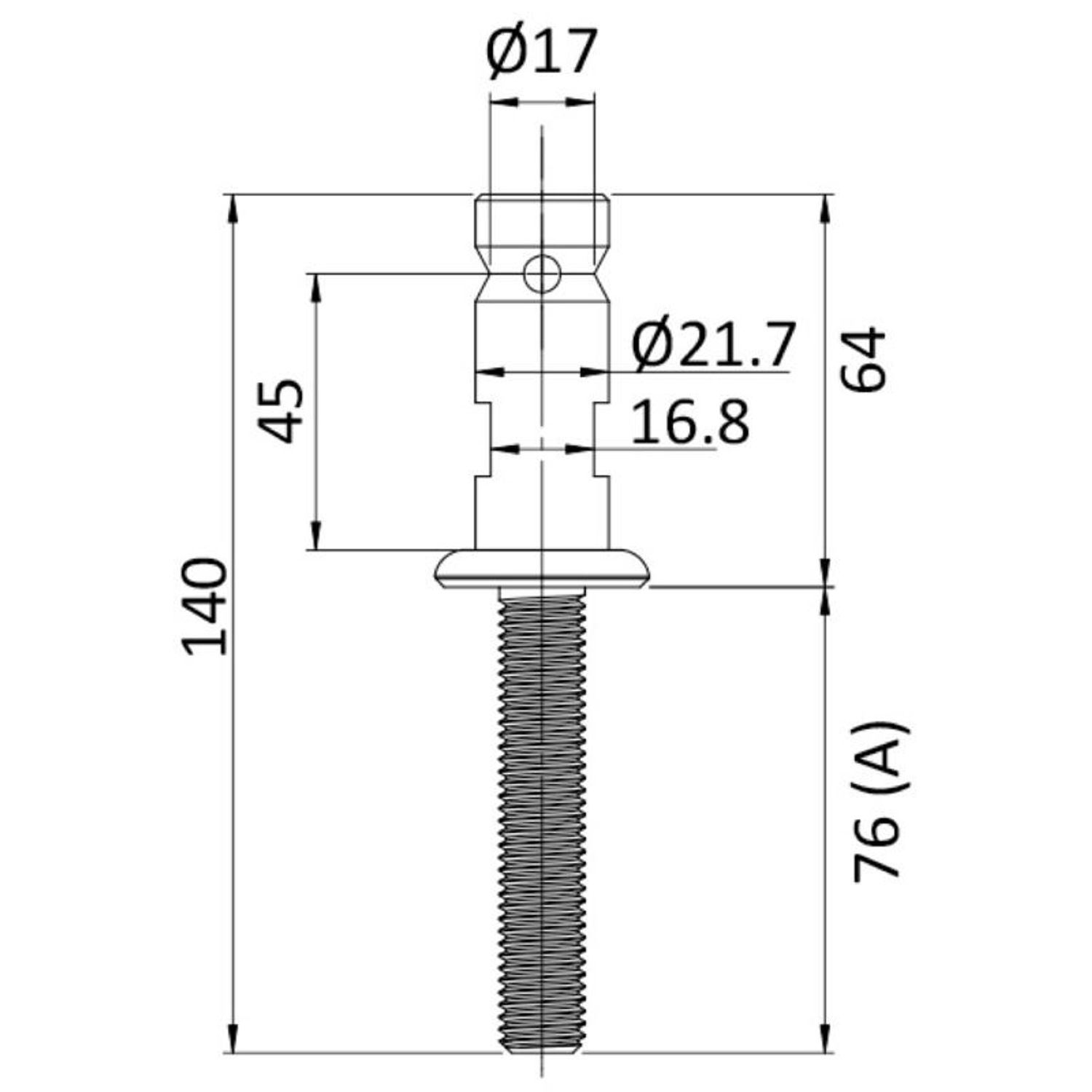 Fod til søgelænderstøtte AISI316 25 x 1.5 mm