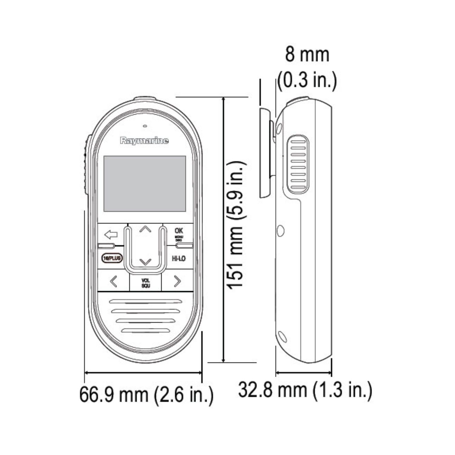 Raymarine Raymic 60/70 Handhållen till VHF (Ray63/73/90)