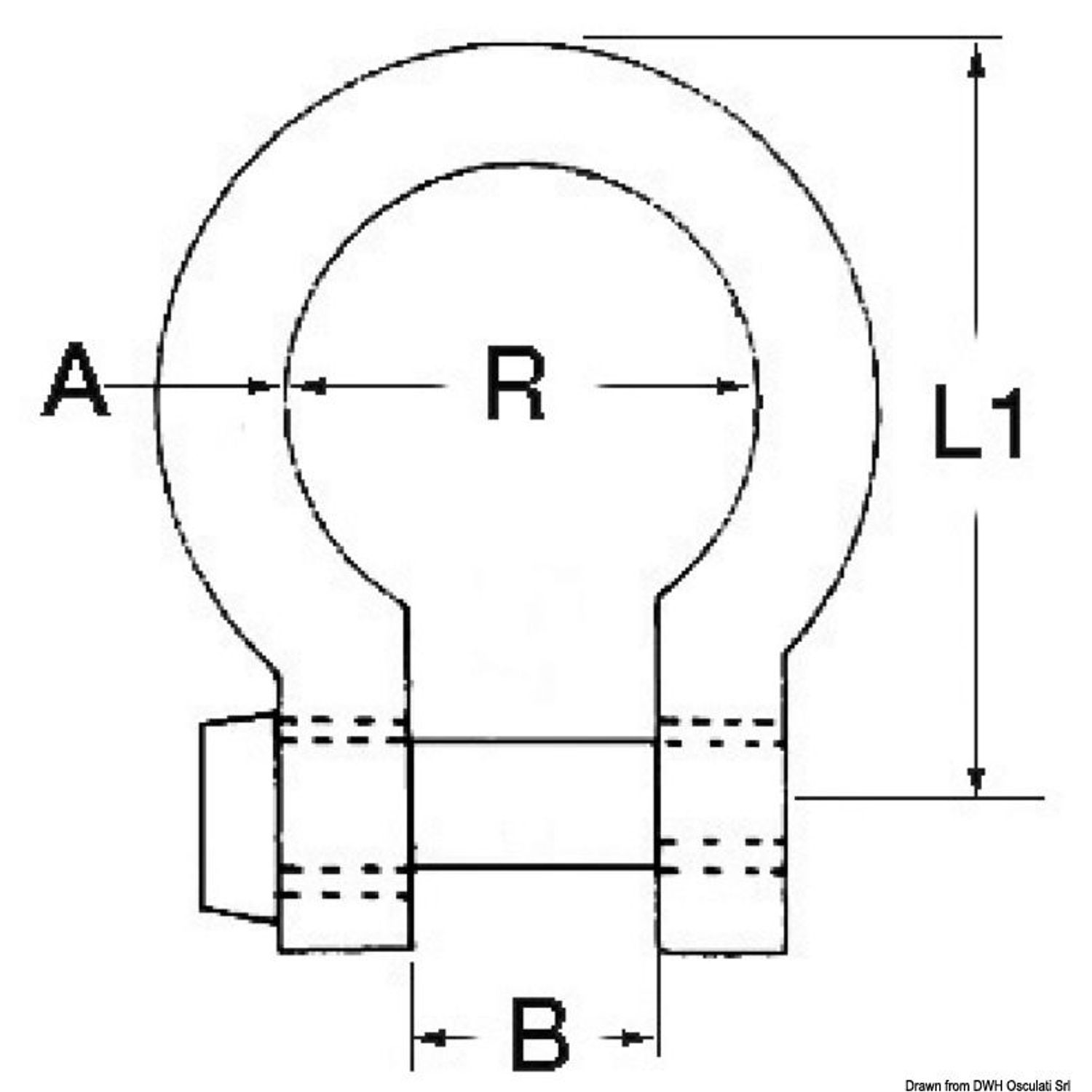Buesjakkel AISI 316 22 mm