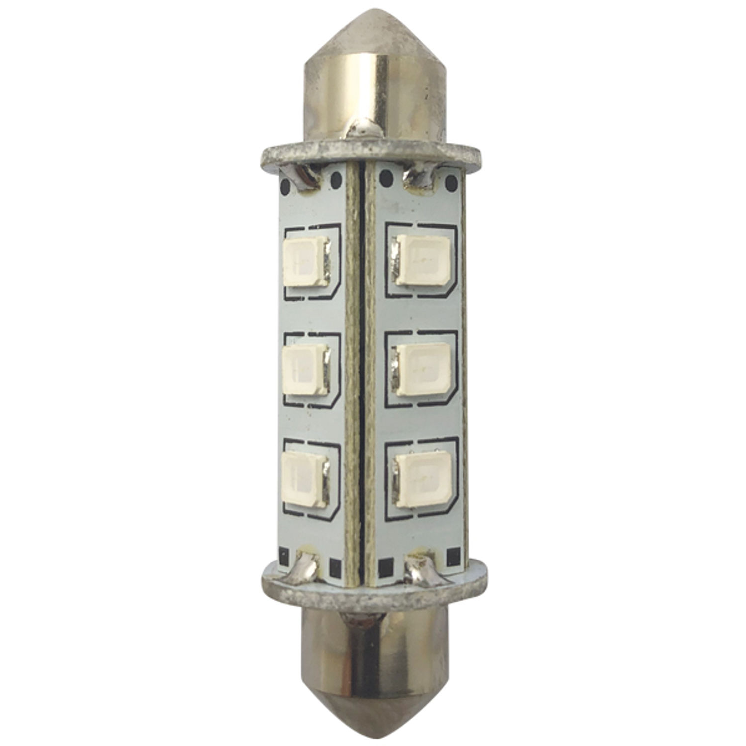 1852 LED lykt pinol pære 42mm 10-36V 1,2/10W grønn - 2-pakning