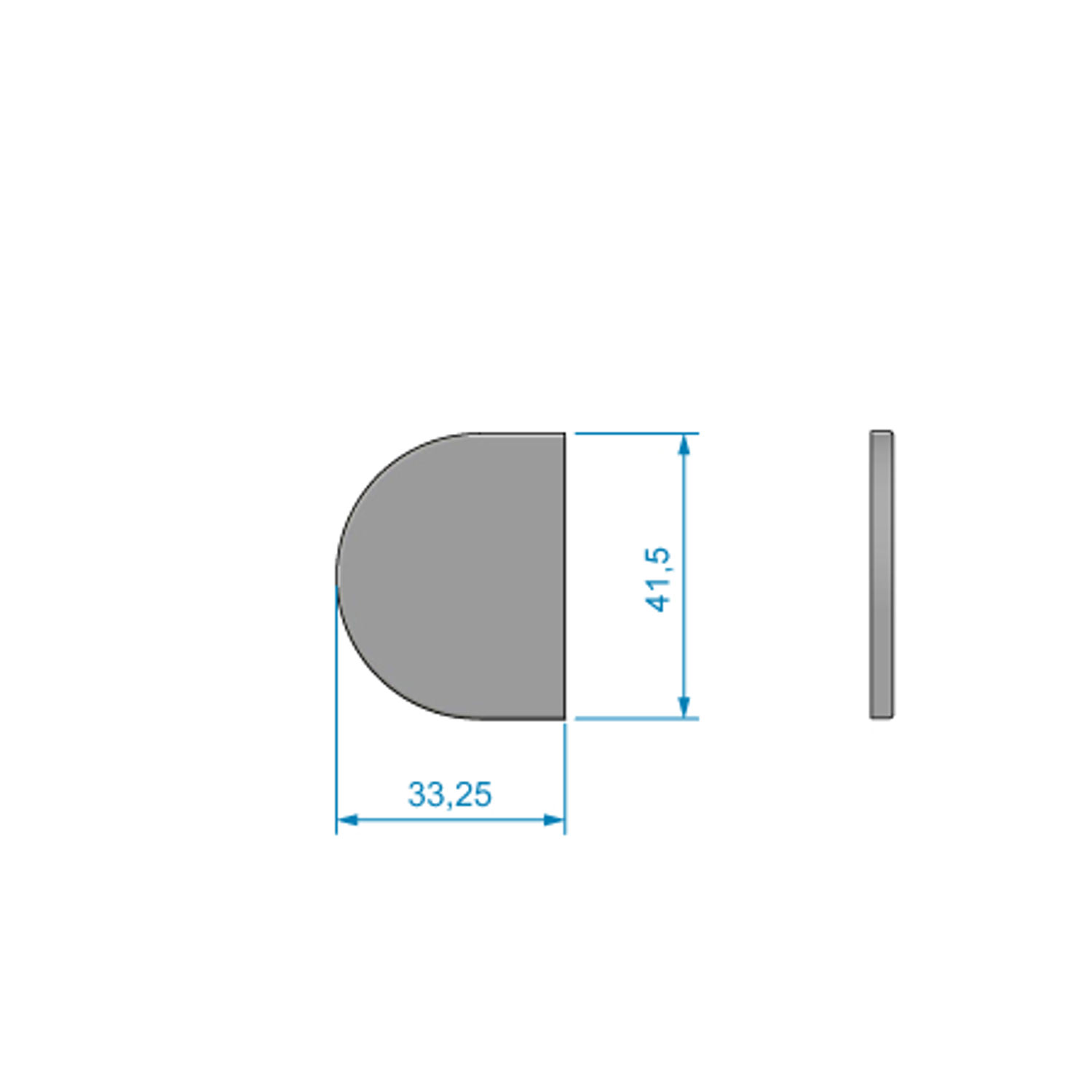 Deksel til Hengsel Rustfri, 33,25x41,5mm