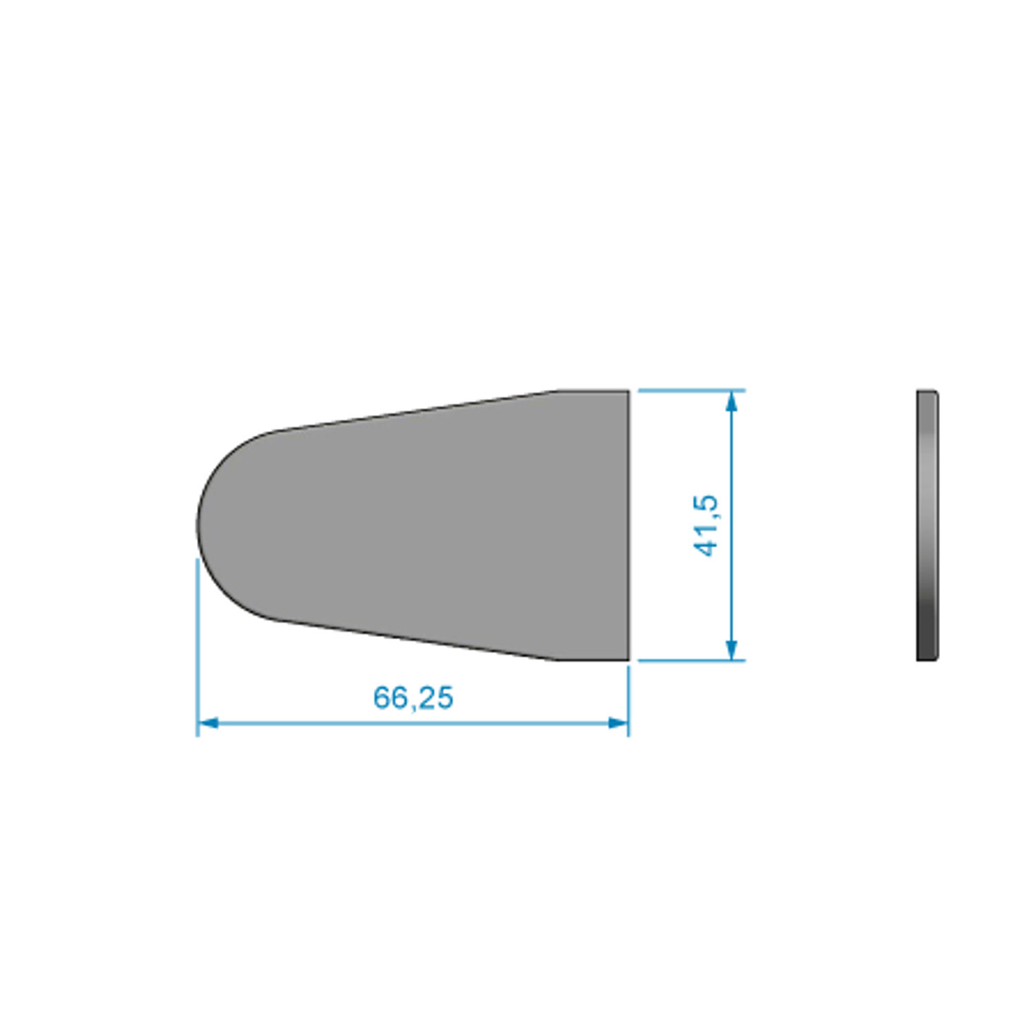 Deksel til Hengsel Rustfri, 66,25x41,5mm