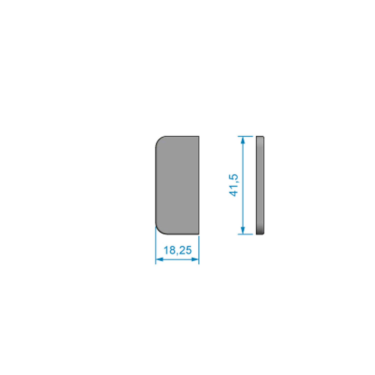 Cover til Hængsel Rustfri, 18,25x41,5mm