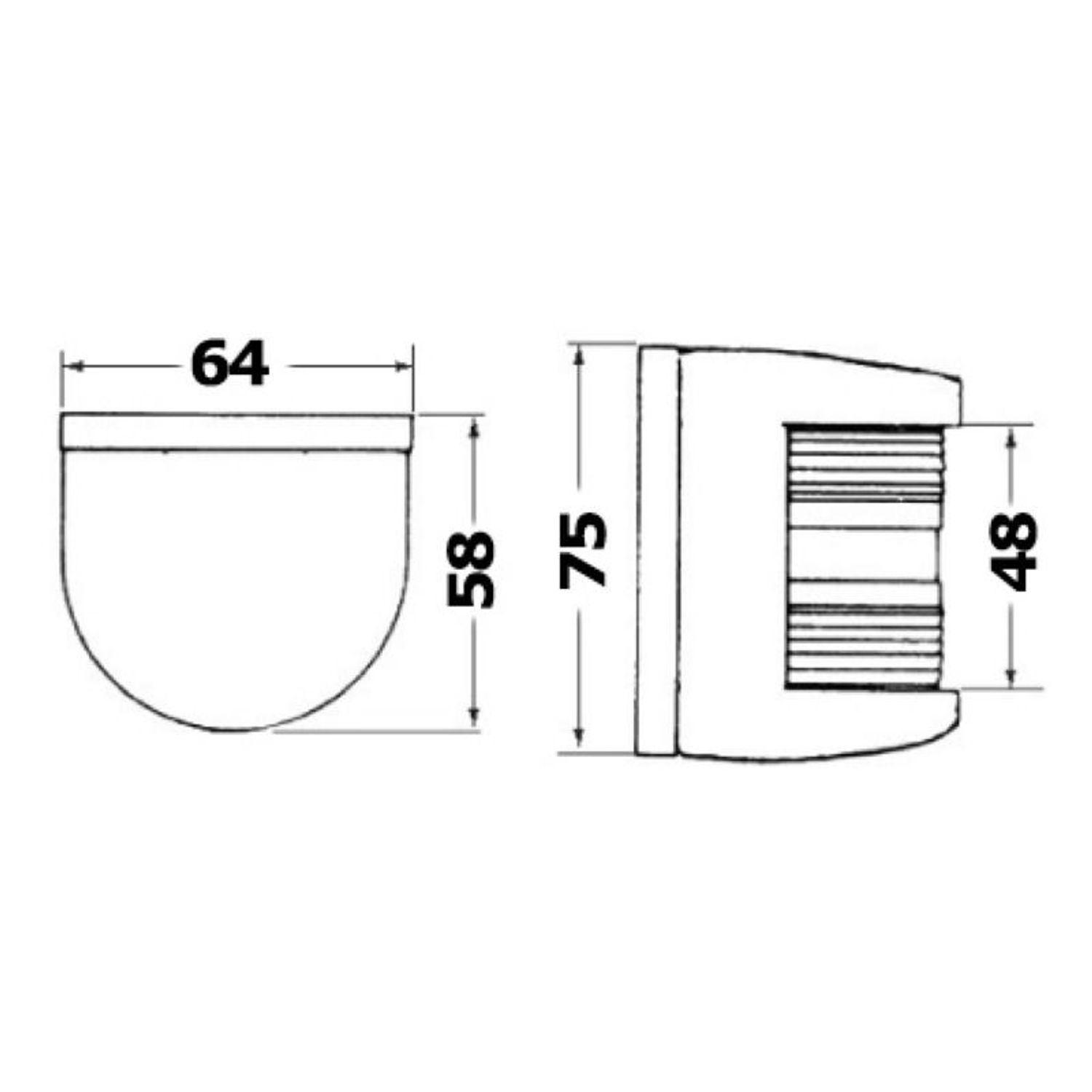 Utility 77 svart/hvit 135° akterlanterne