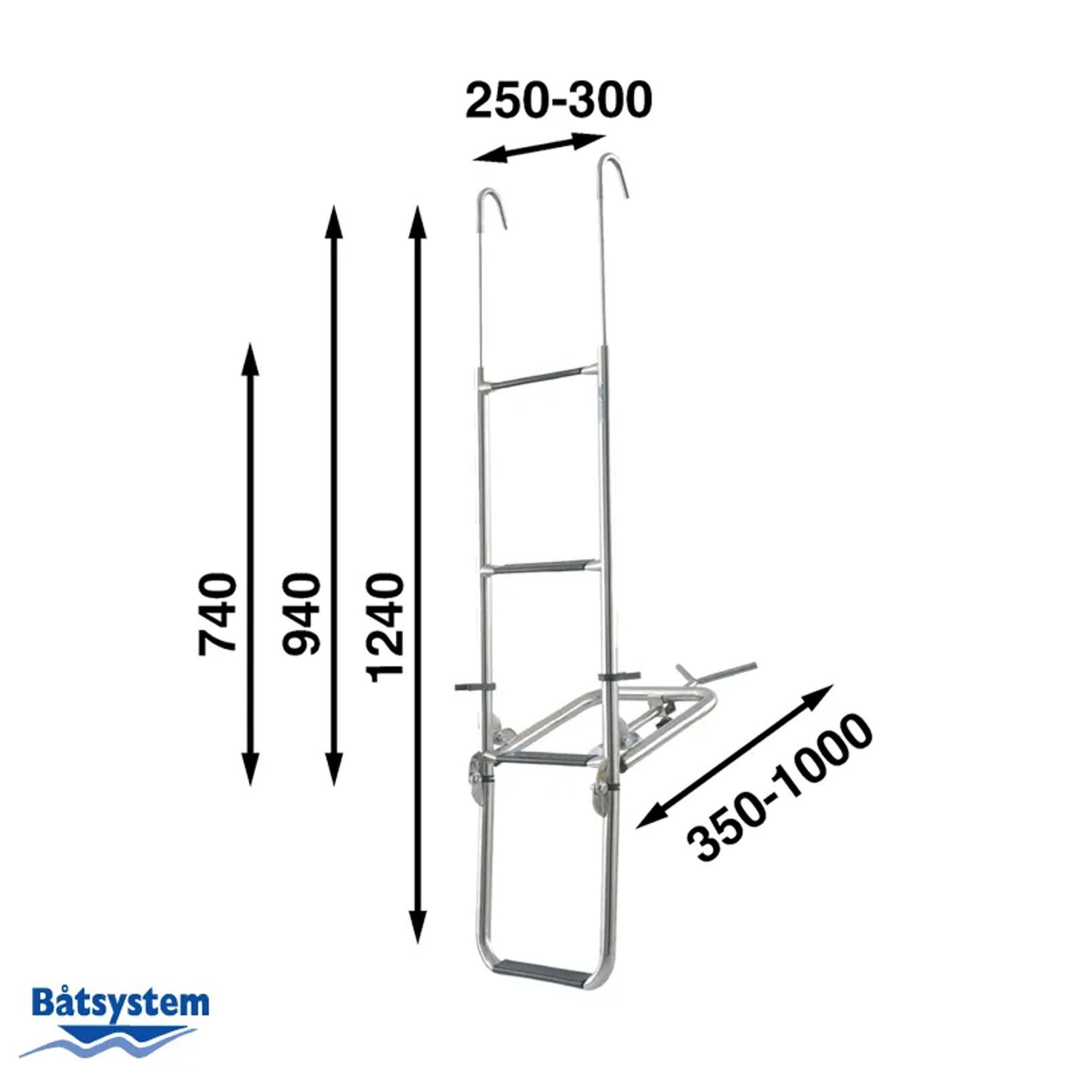 Båtsystem Baugstige i Aluminium, 4 Trin