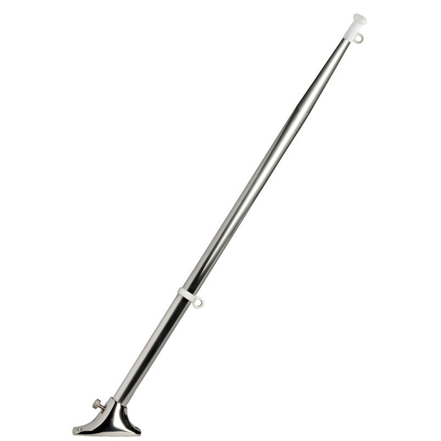 Flaggstang i rustfritt stål 14 x 400 mm med forkrommet ABS-base