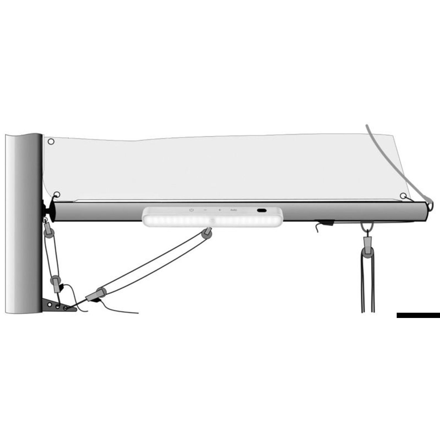 LED-lampe med magnetfot for montering under bommen