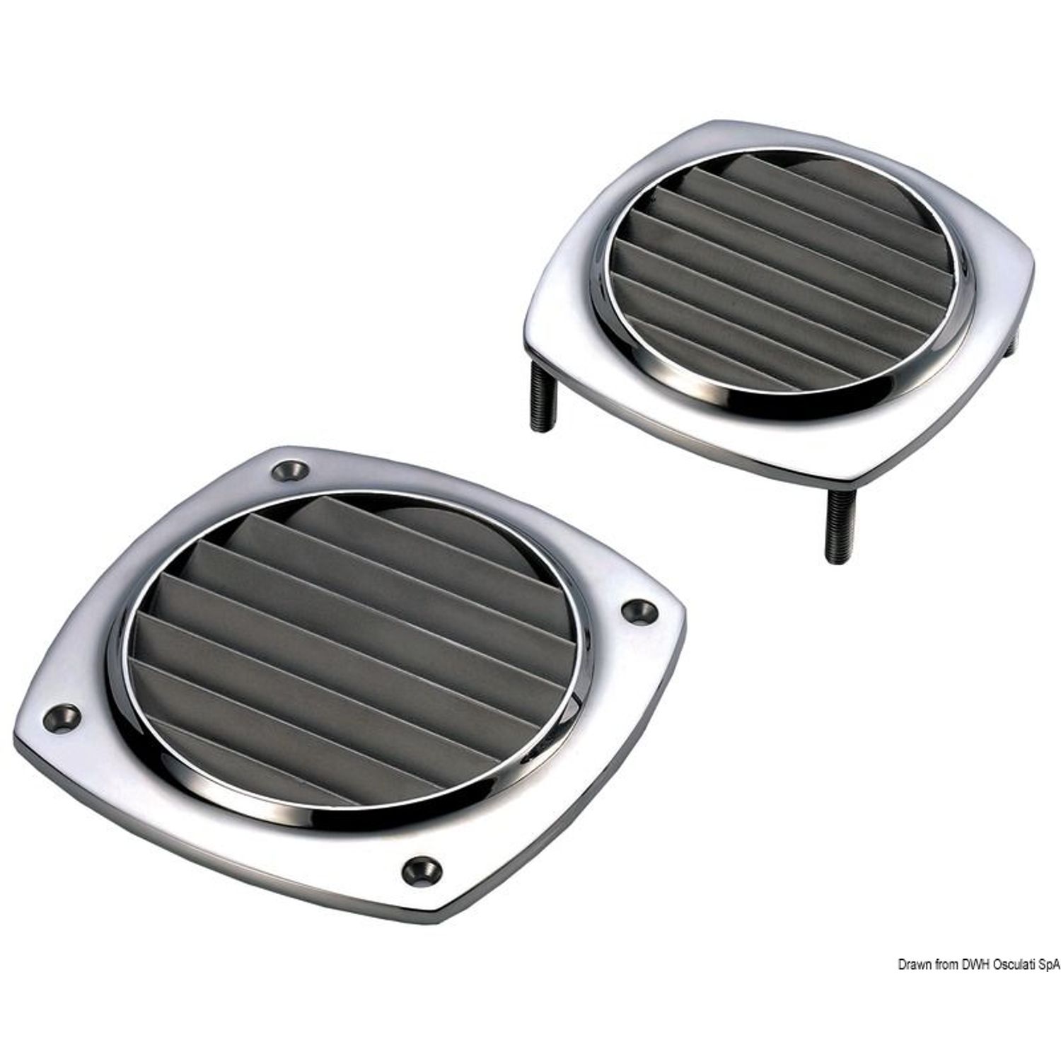 Ilmaventtiili AISI316 97x97 mm kierretapeilla