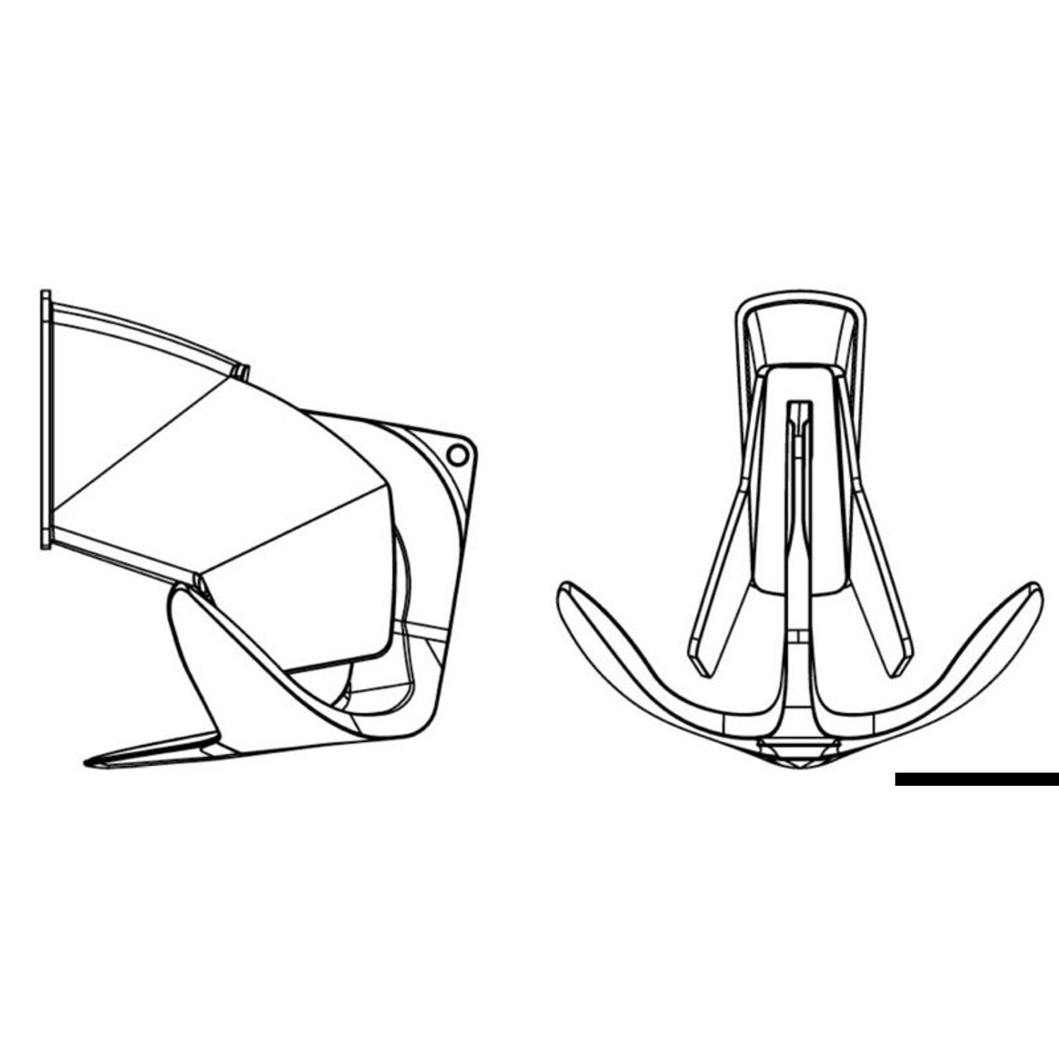Trefoil SS-anker med antivannplate 15 kg