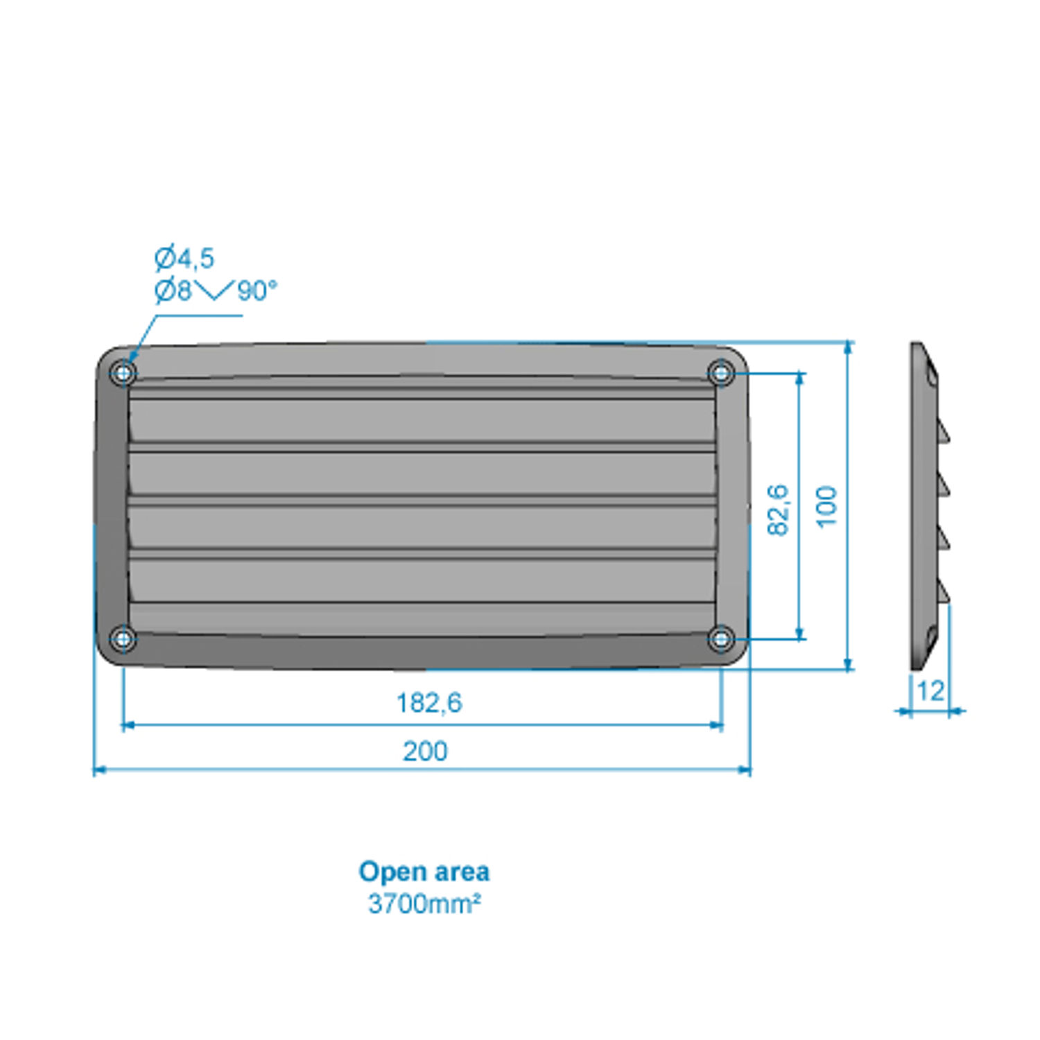 Ventilasjonsrist PVC