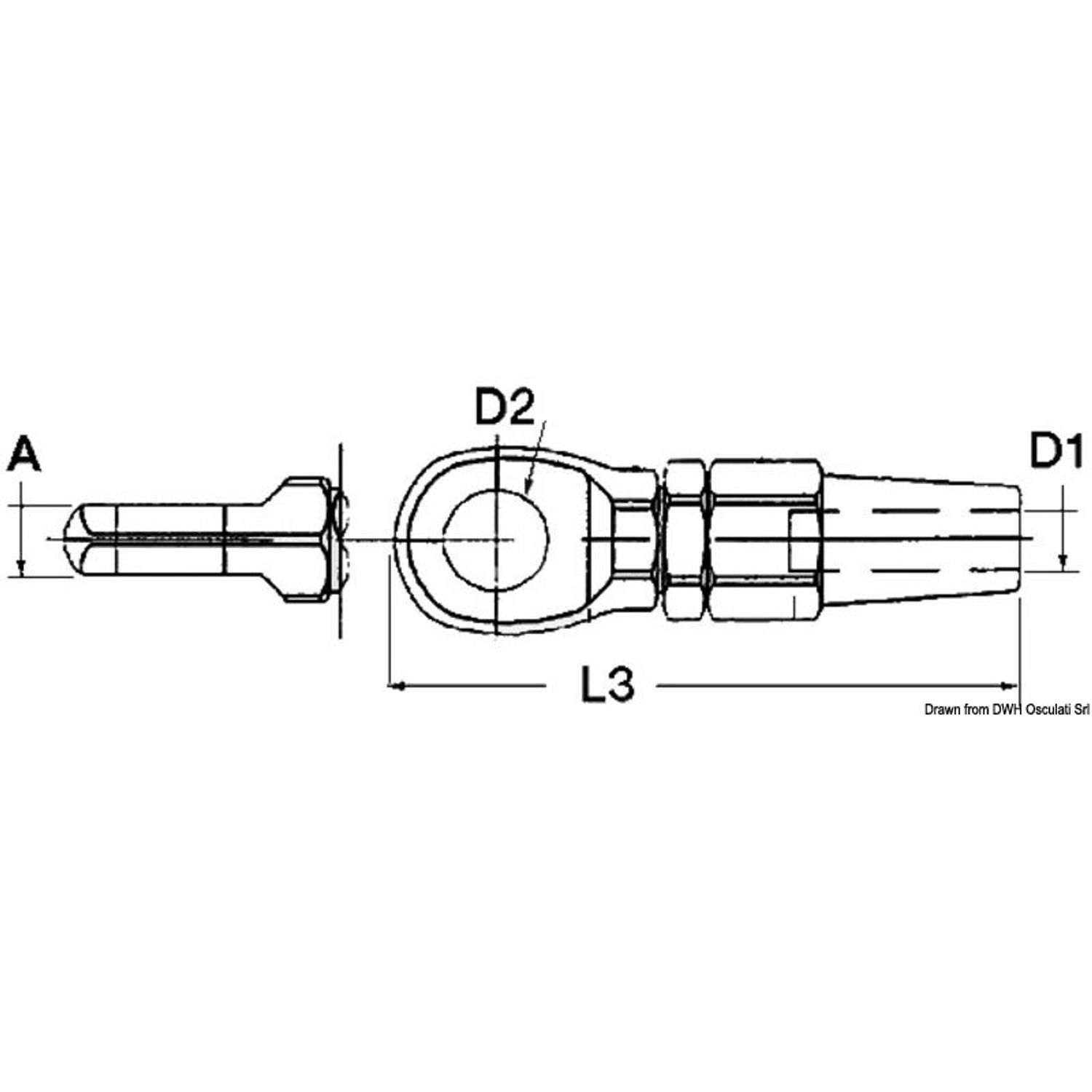 SS ögleterminal Ø 4 mm