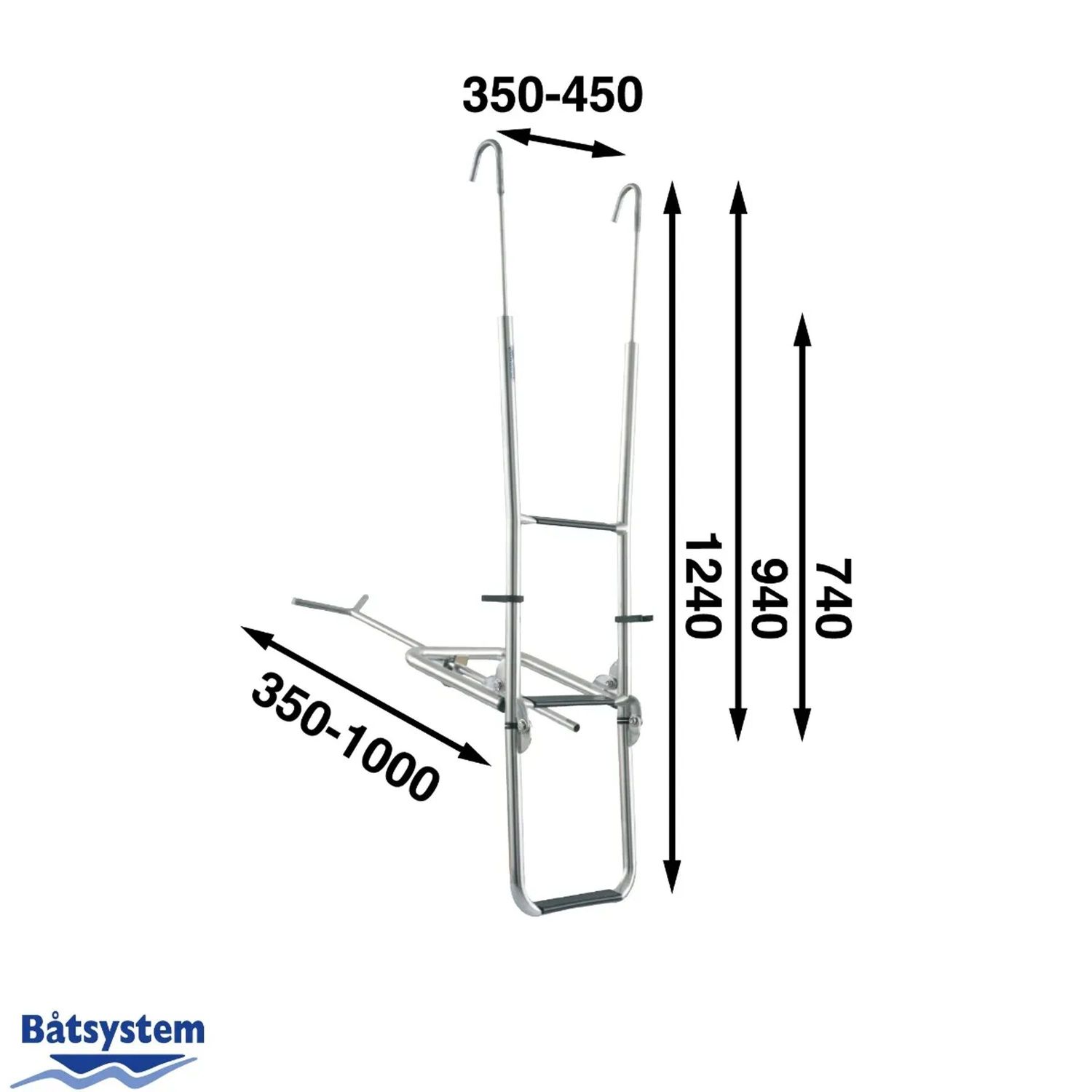 St130al badestige, aluminium 3 trinn