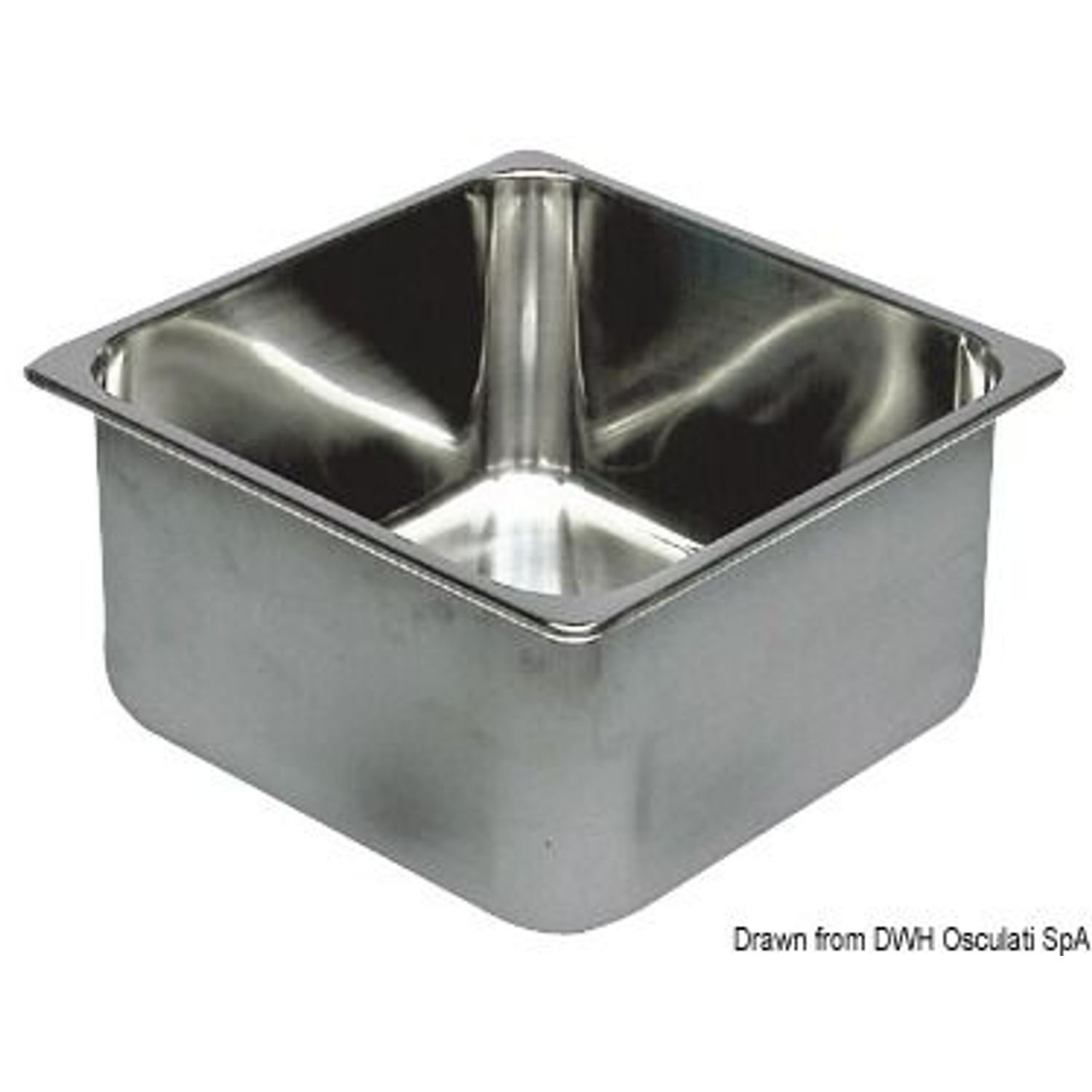 Rektangulär diskho i rostfritt stål 250x360x150 mm