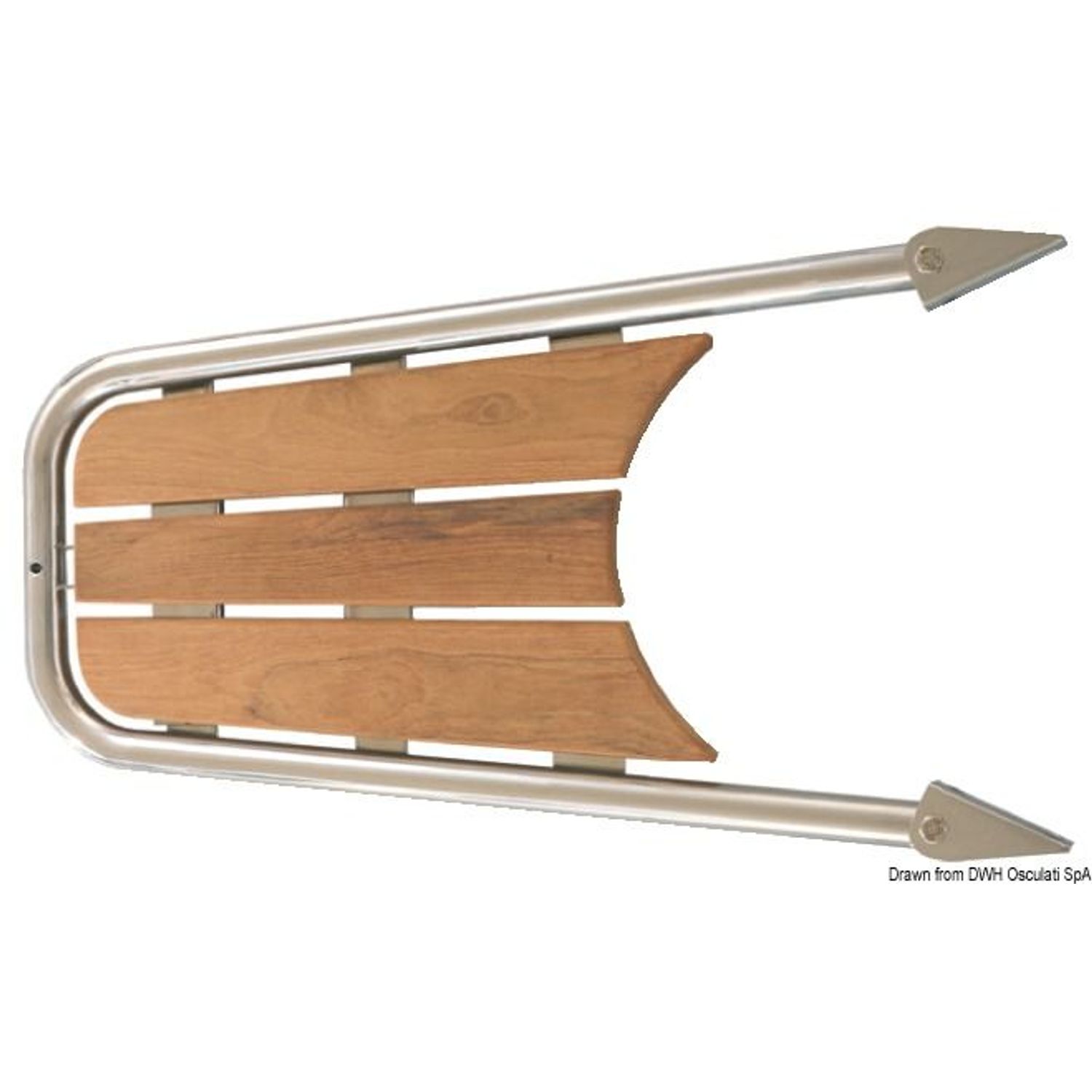 Dolphin striker AISI 316/teak med 3-trinns stige