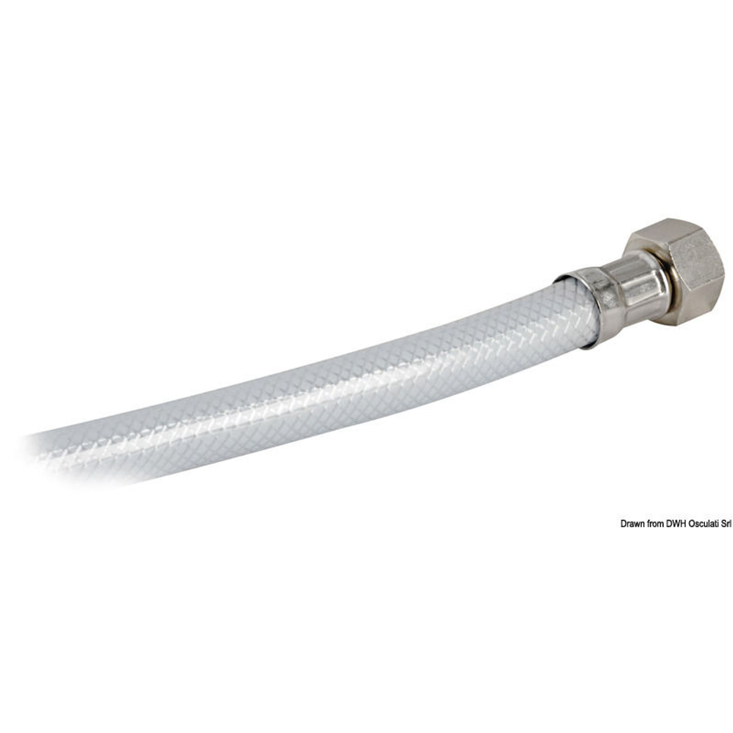 Plastduschhuvud med tryckknapp, vit PVC-slang 2.5 m
