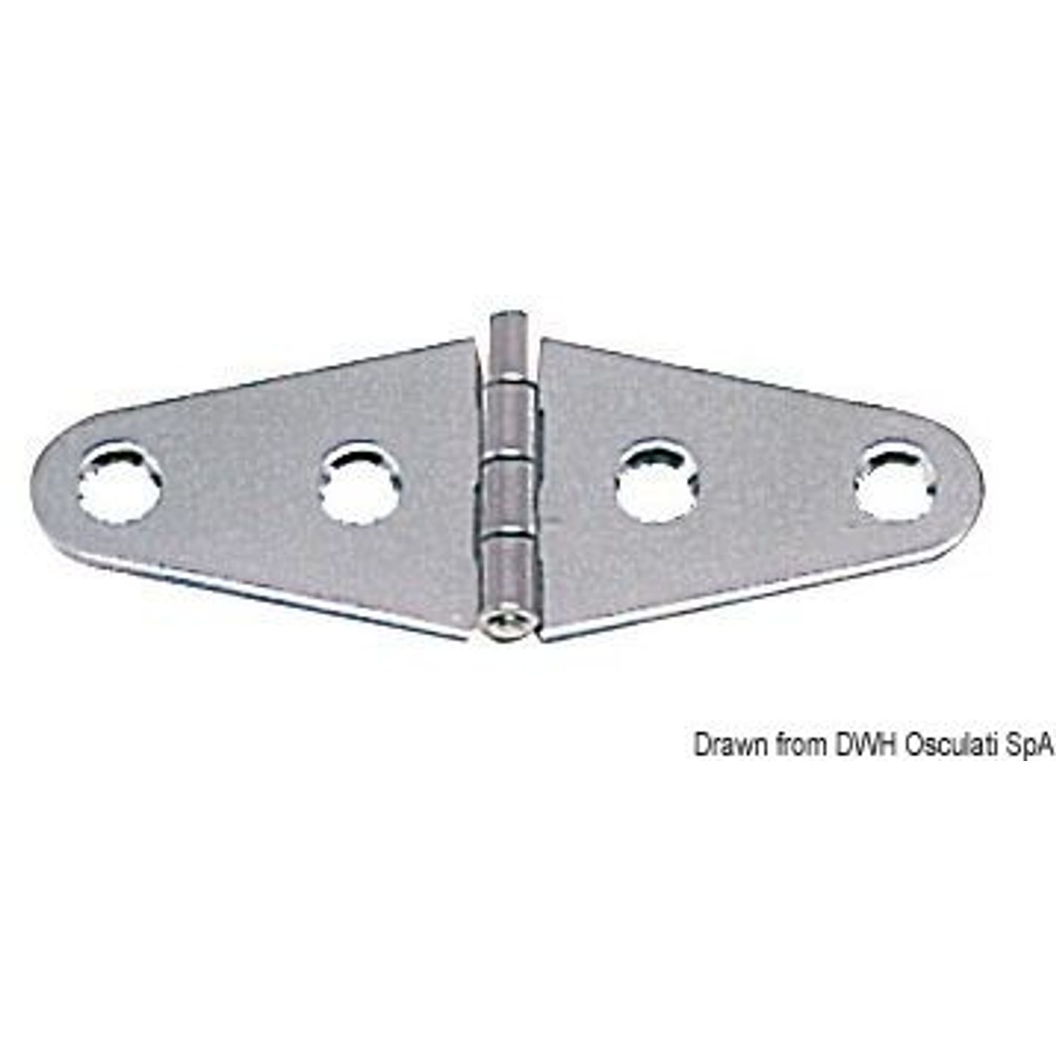 Hengsel speilpolert SS 101x27 mm
