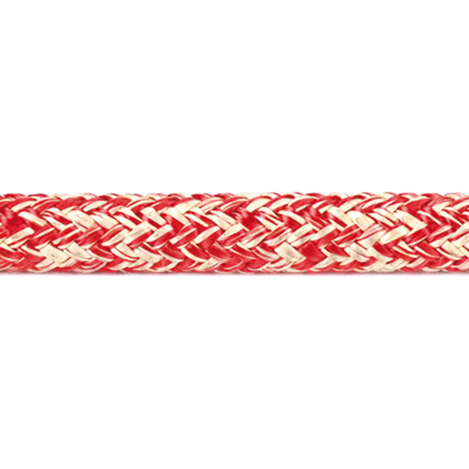 Kevlar- og polyester dobbeltflettet line gul-rød 6mm