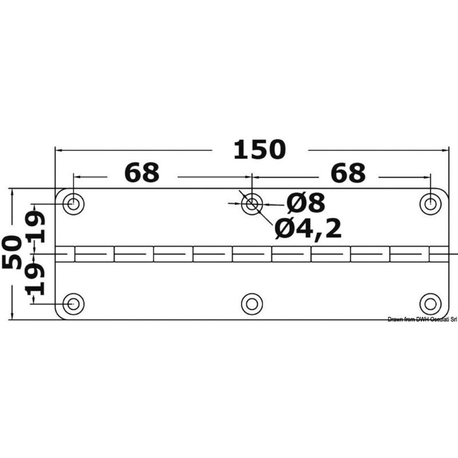 Hengsel 50 x 150 mm