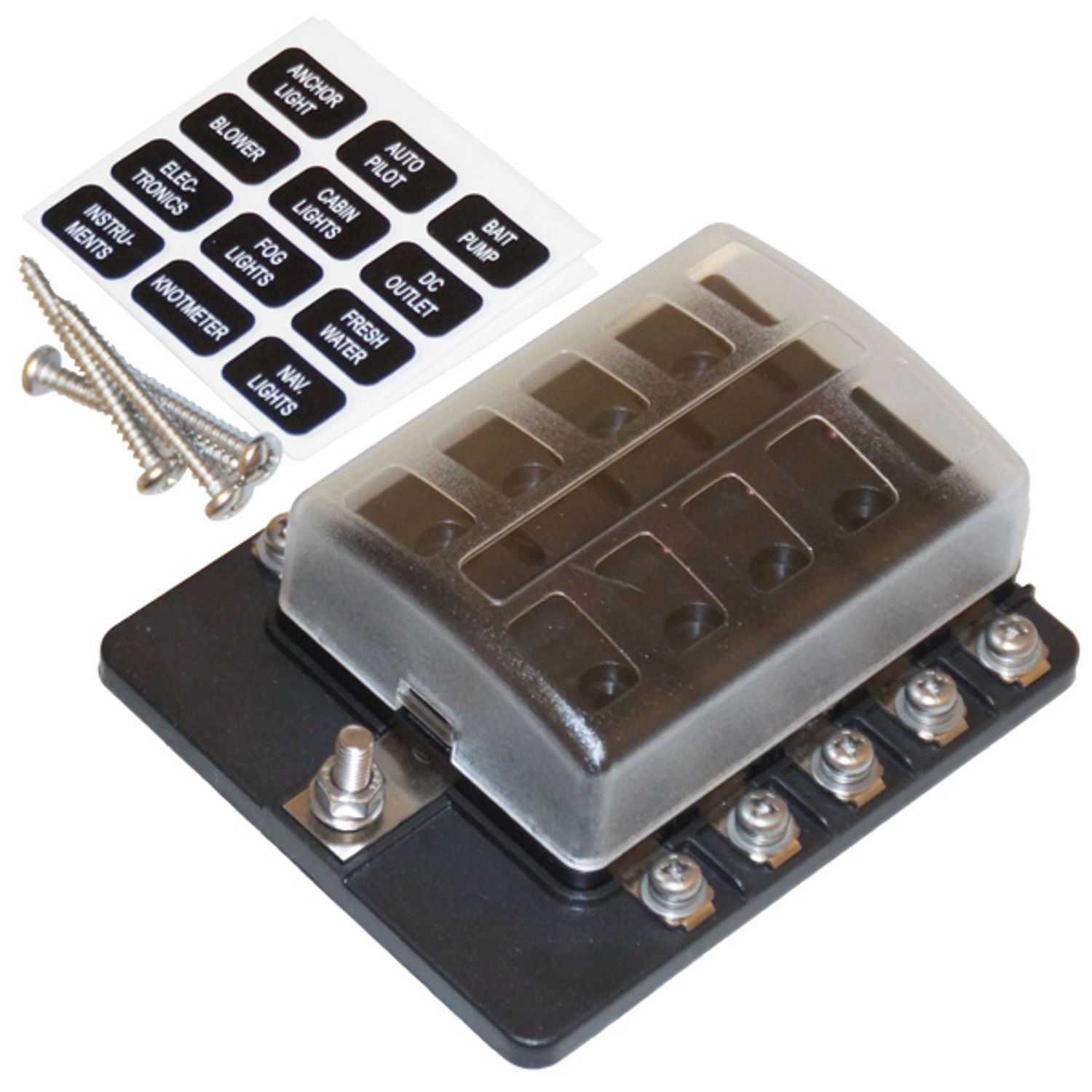 1852 Sulakkeenpidin 10kpl 12-32 vdc max 30Amp yht. 100Amp.
