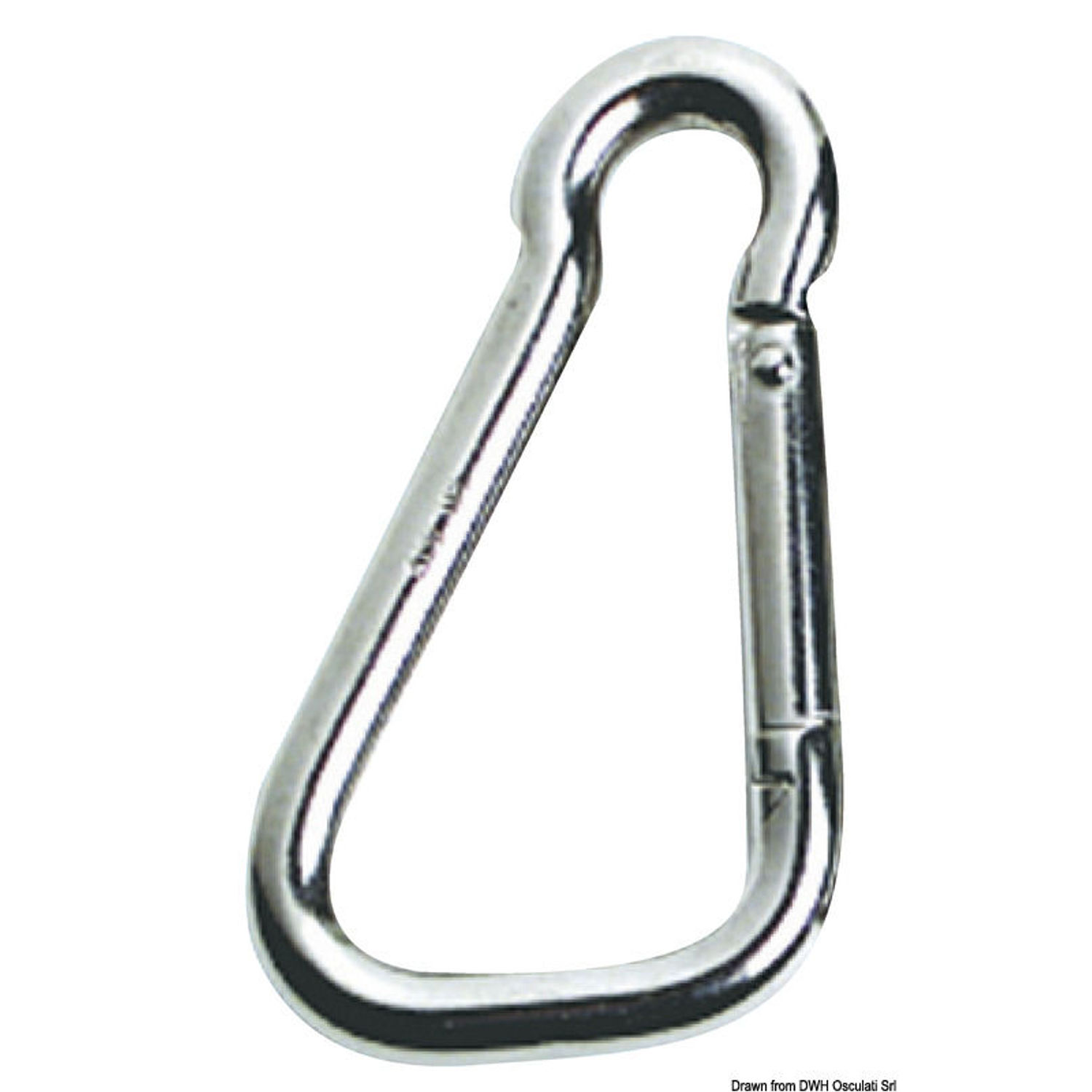 Karbinhake AISI 316 med öga, stor öppning 18 mm
