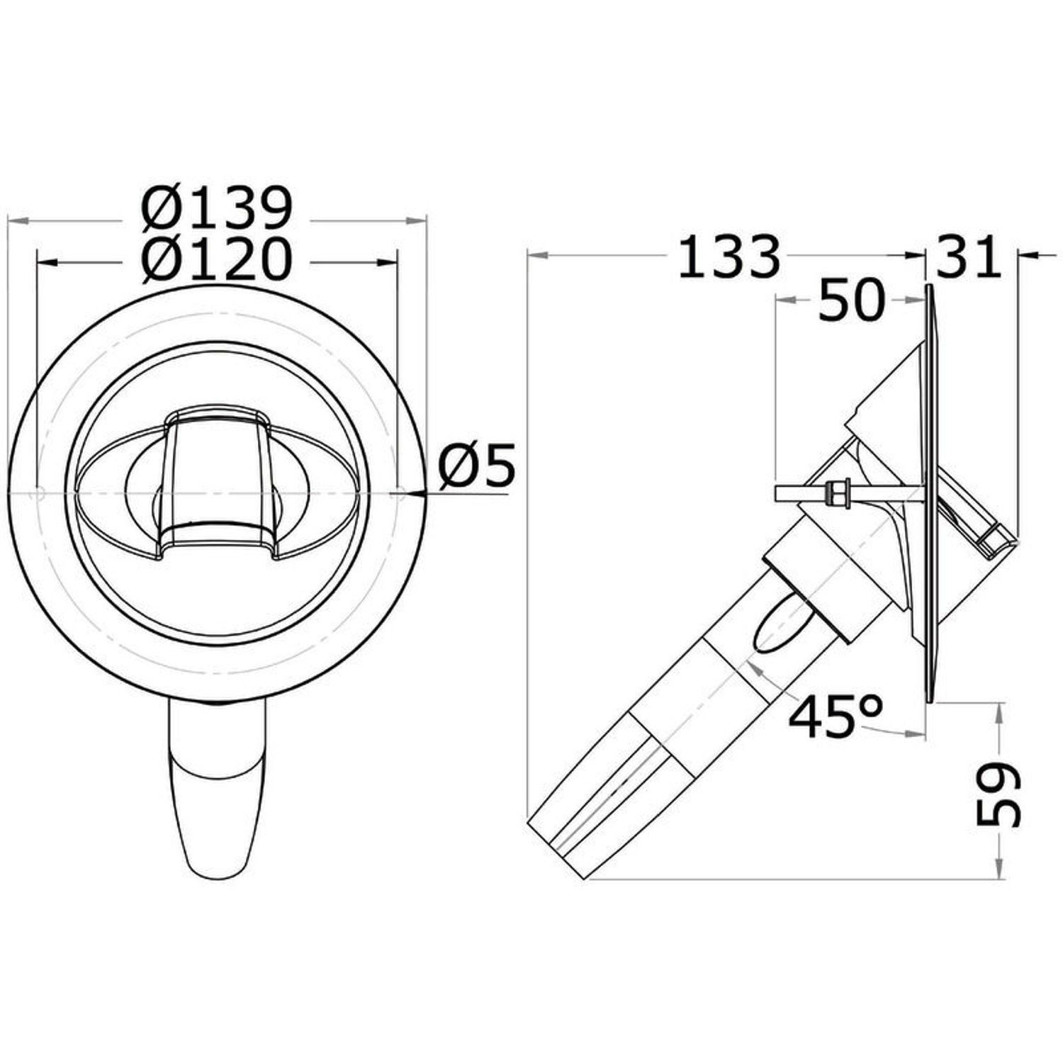 Saturn dusch med vertikal SS-blandare