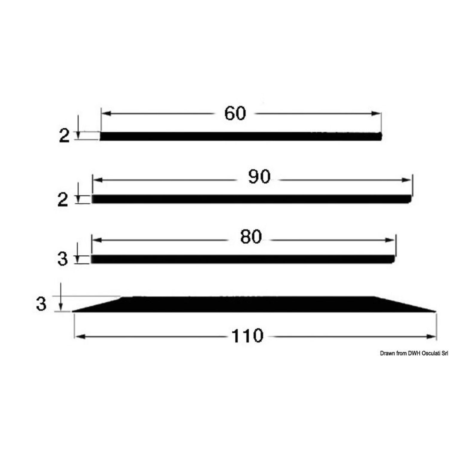 List 60x2 mm grå
