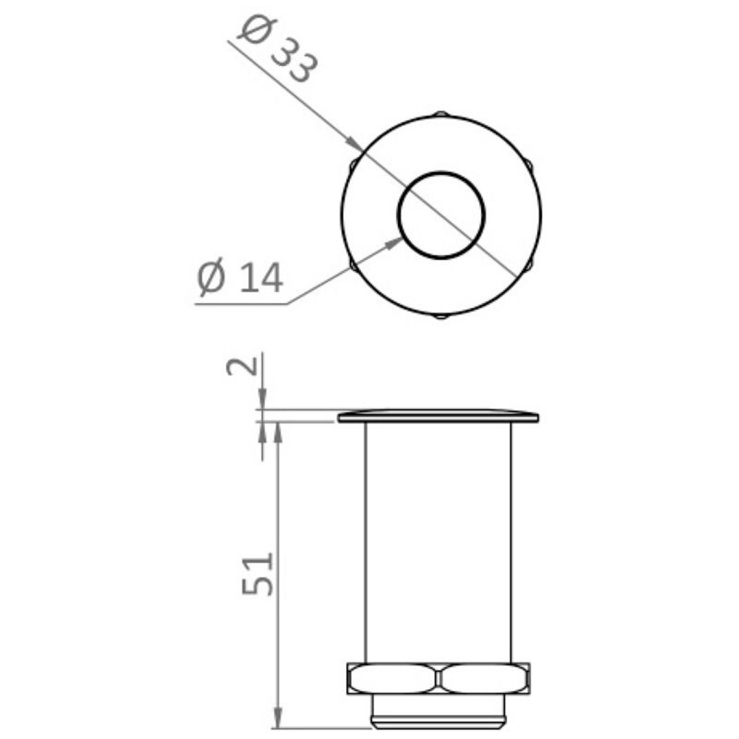 Rapid Lock System - bas Ø 33 x 53 h