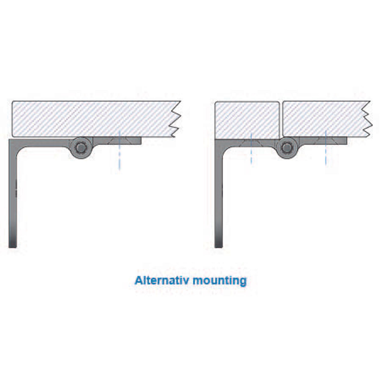 Roca Rakego Hengsel Aluminium Natur Eloksidert