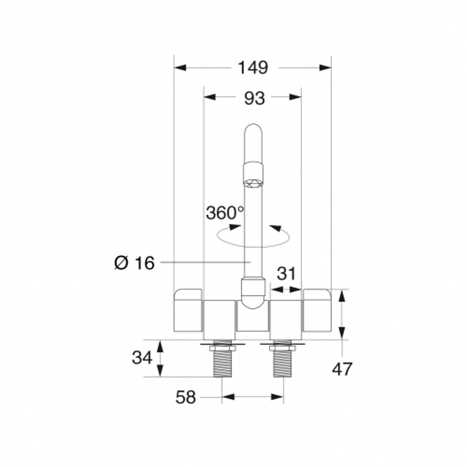 BARKA MR4100 Blandingsbatteri Forkromet Messing Kipbar