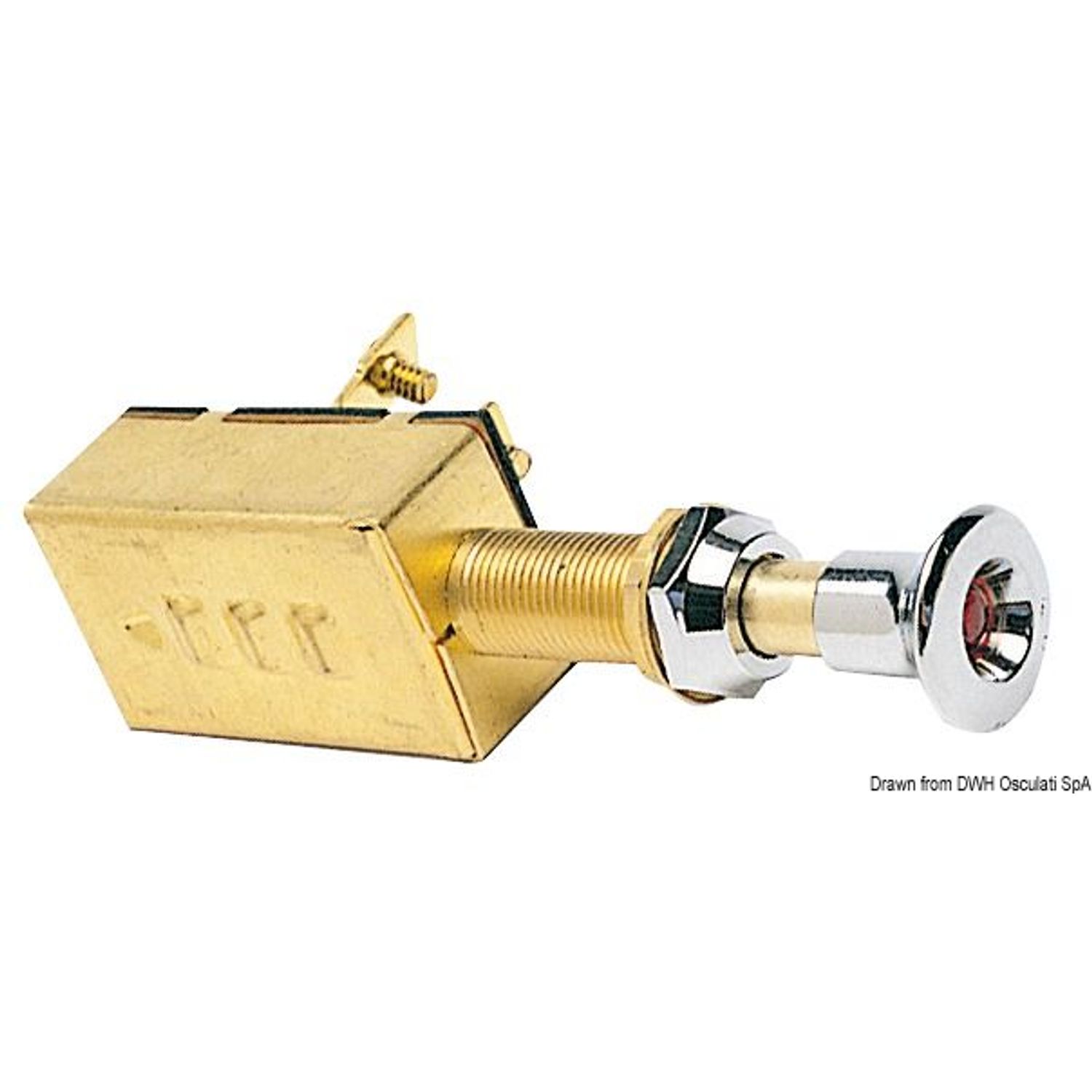 ON-OFF LED-afbryder med rød indikatorlampe