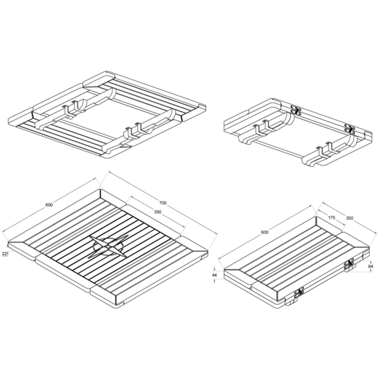 Fällbart teakbord 68 x 60 cm