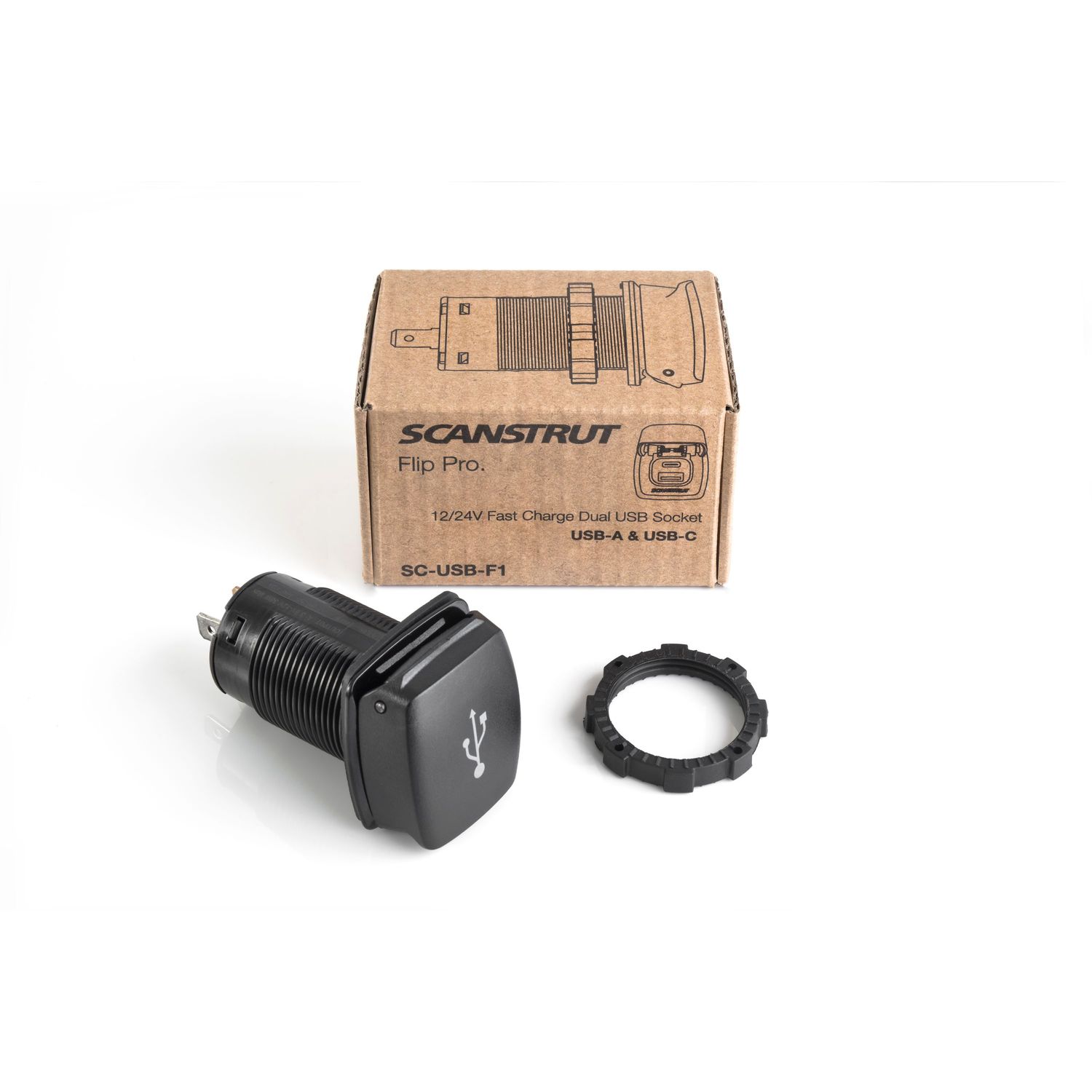 Scanstrut Flip Pro Dubbelt USB-uttag 
