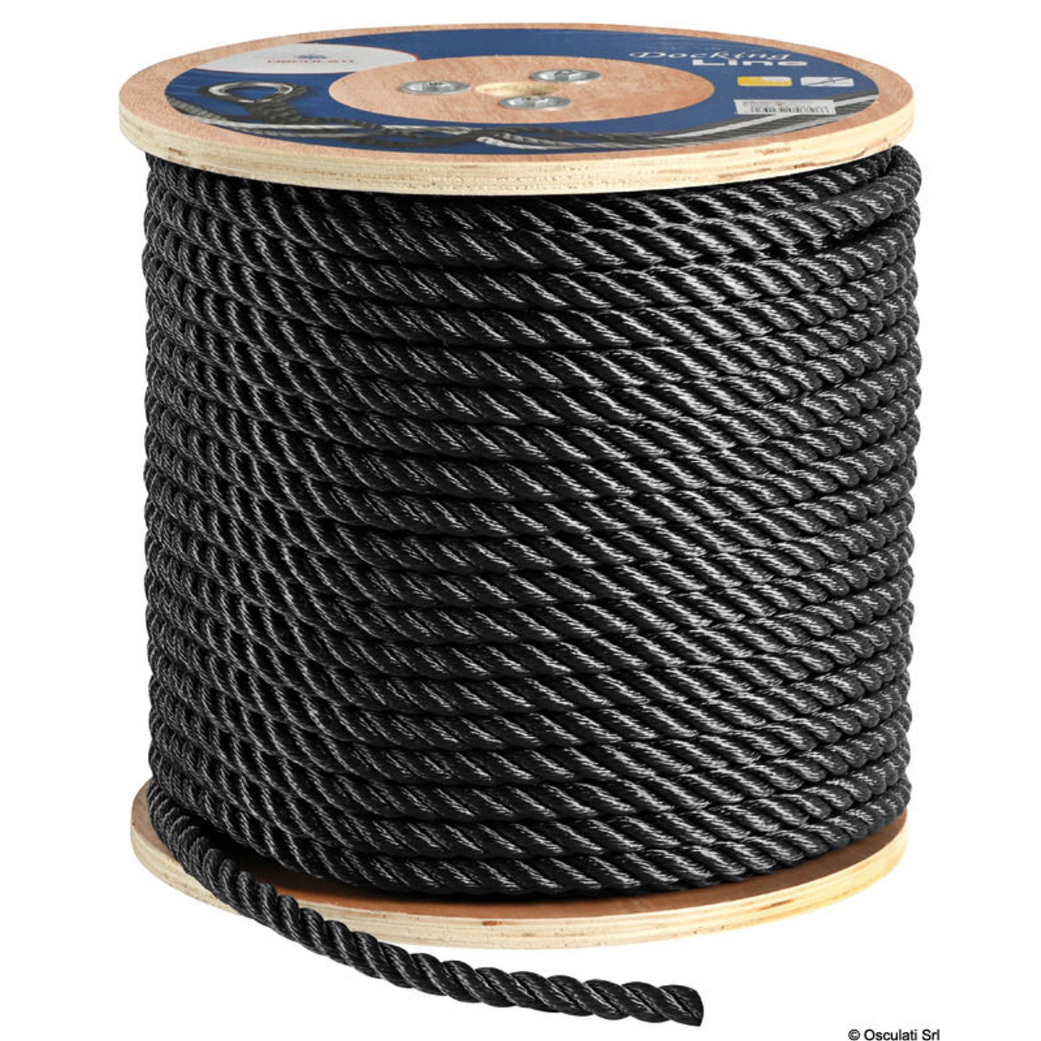 3-slått line svart 8 mm