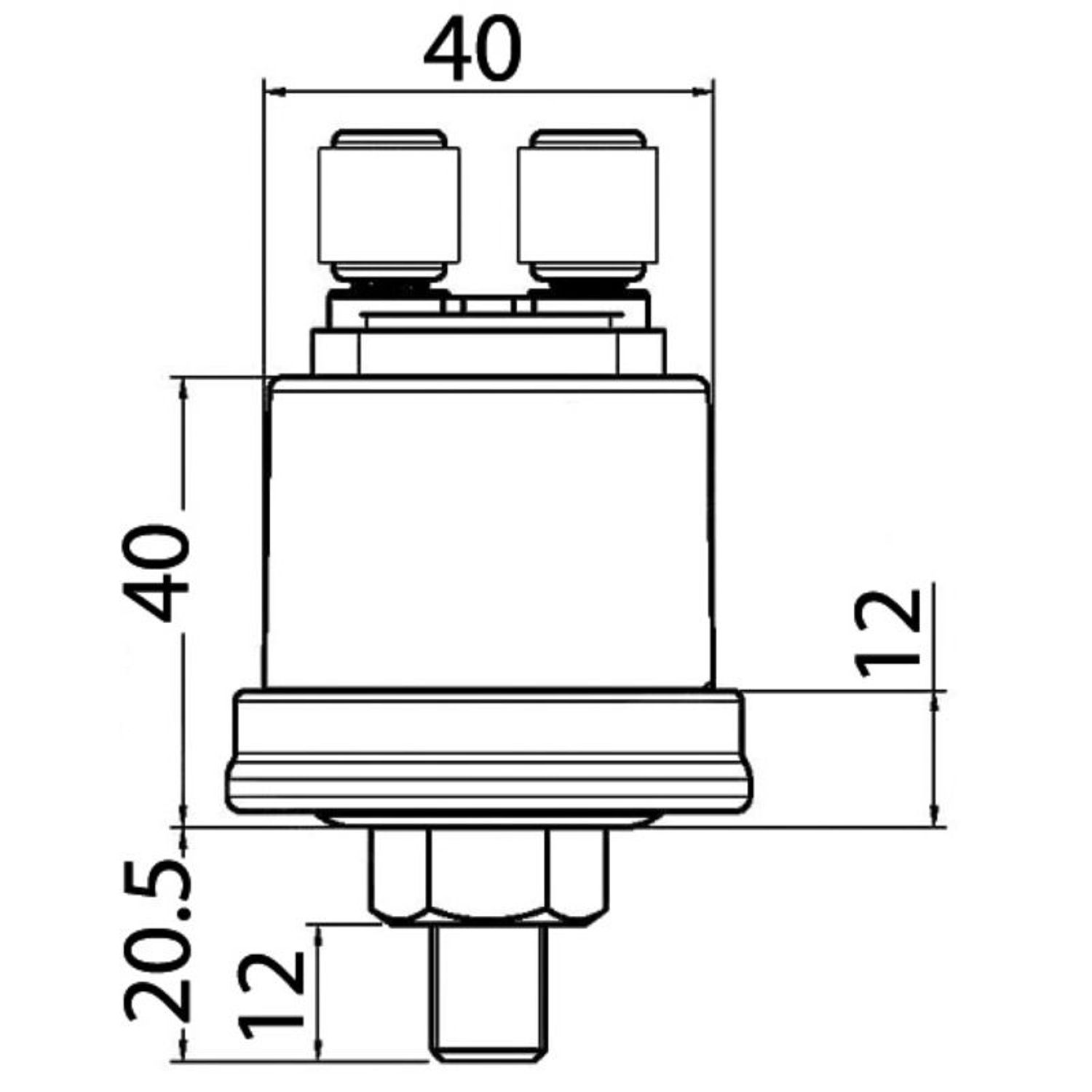 VDO oljetrykksgiver 10 bar 1/8"-27 NPT jordede poler