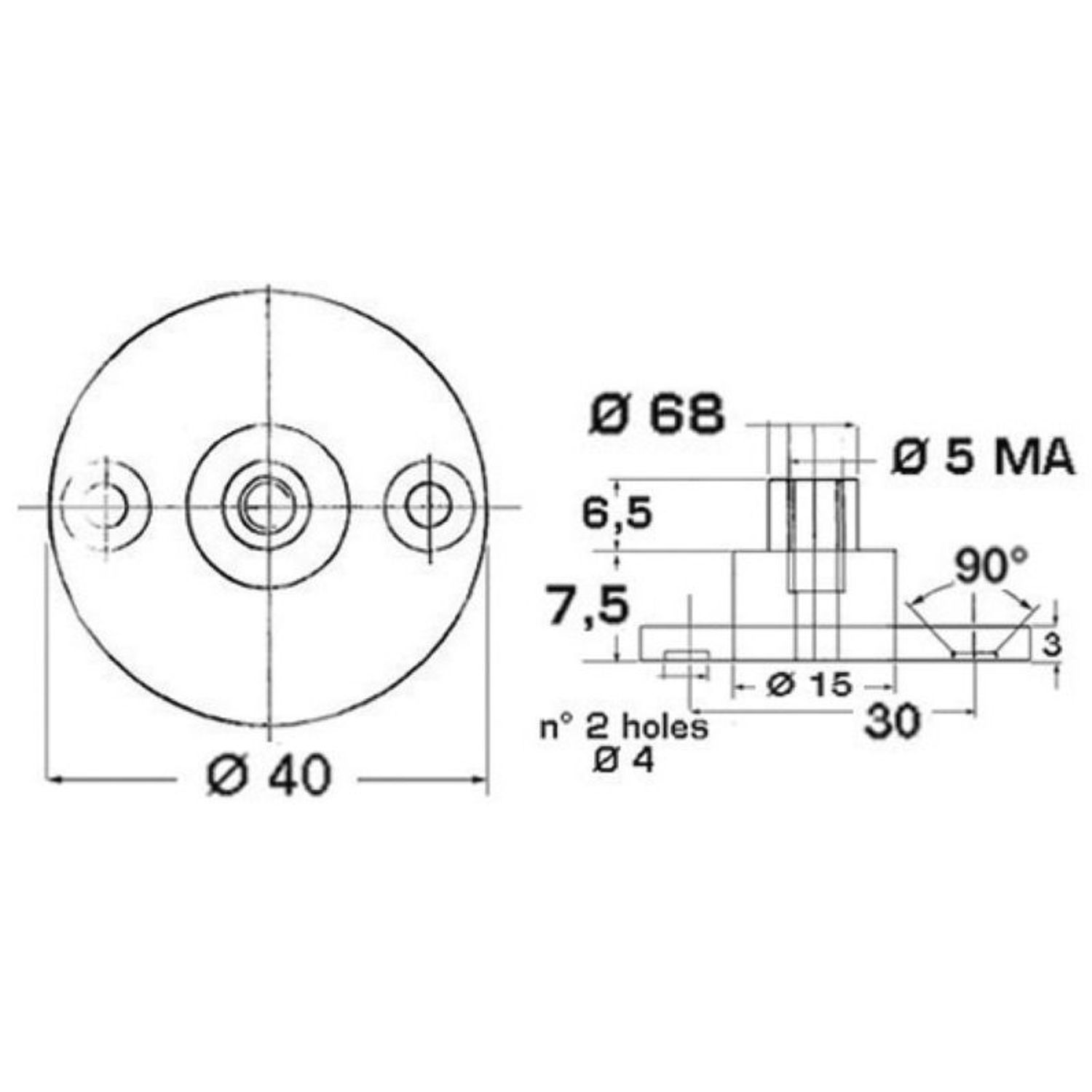 Beslag med split Ø 6 mm