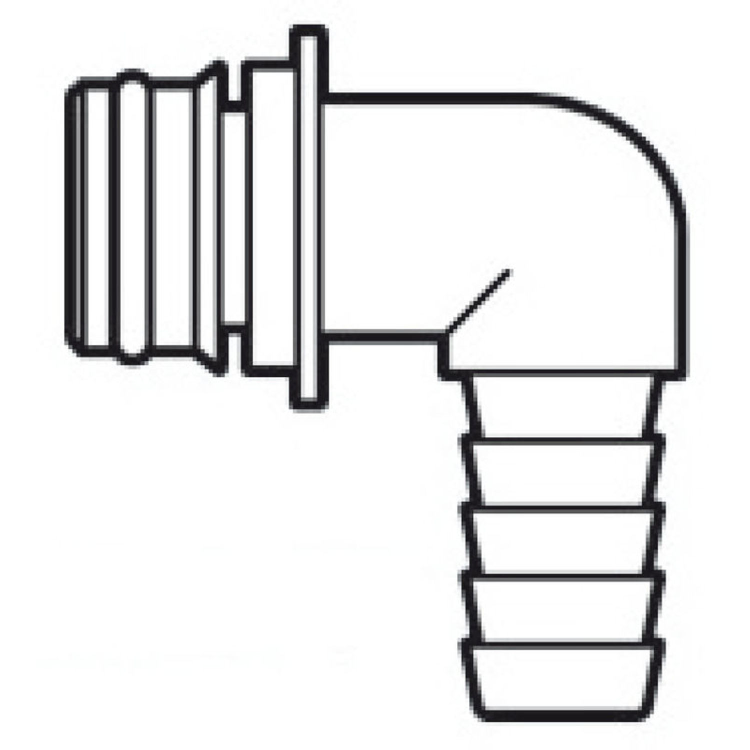 Europump 90° pistopikaliitin kierteellä Ø 14 mm