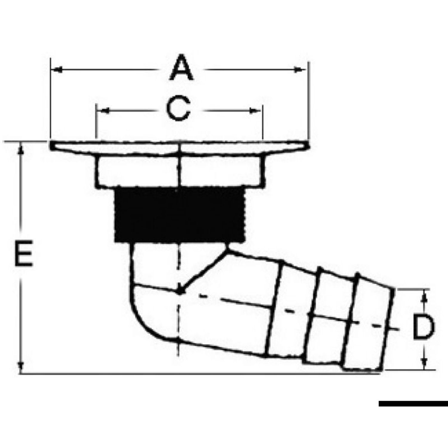 Fire Port rak med slangadapter 32/38mm