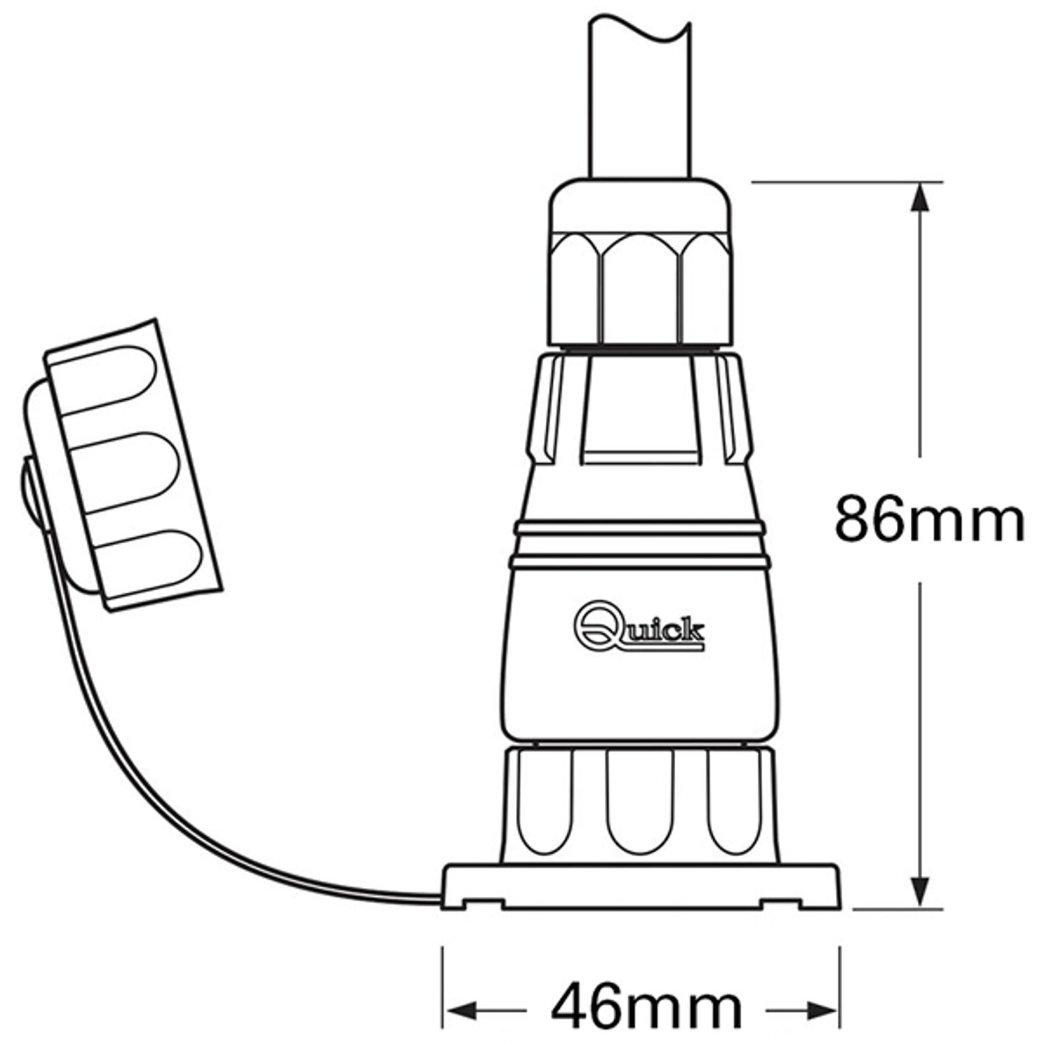 Hurtigdekselplugg 7-polet gull 12Amp