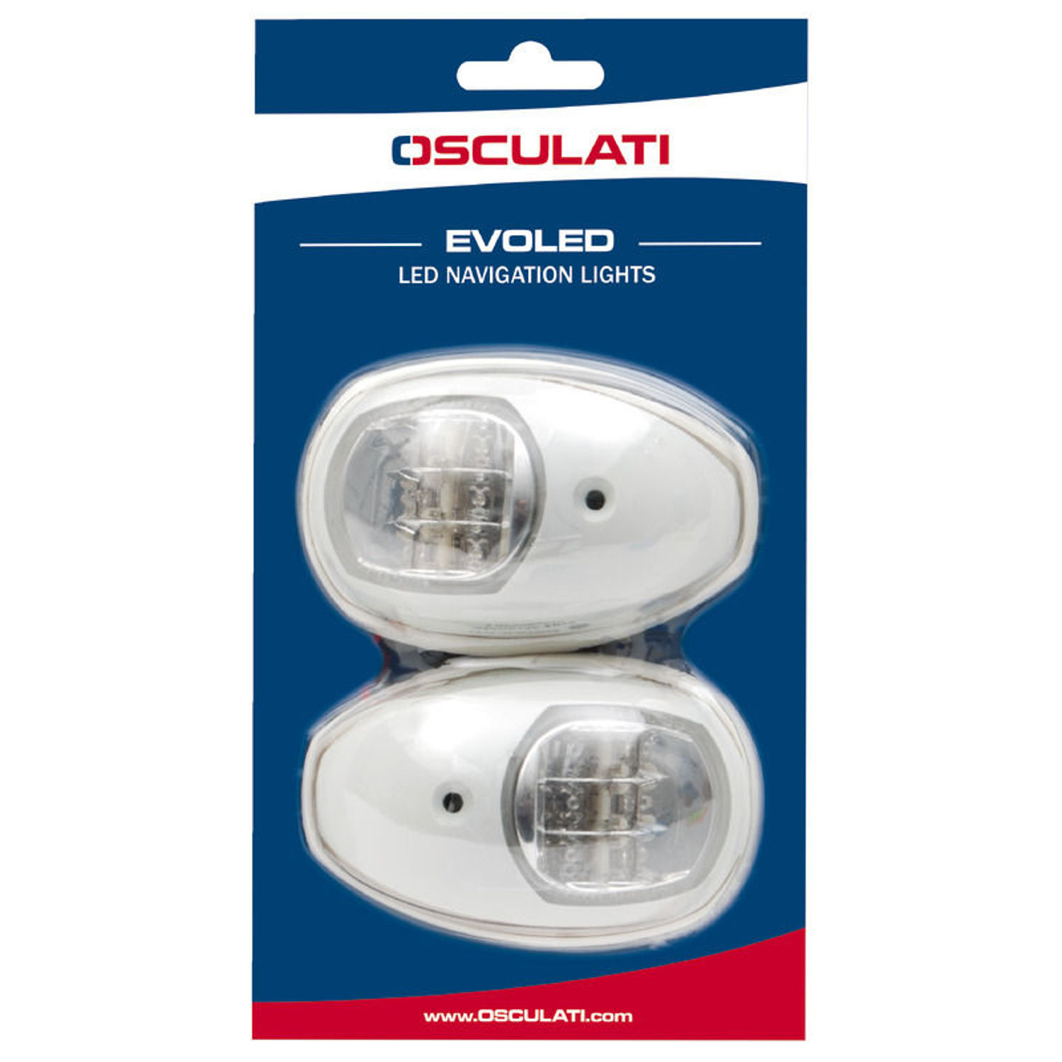 Evoled lanterner i hvit ABS, babord + styrbord (Blister)
