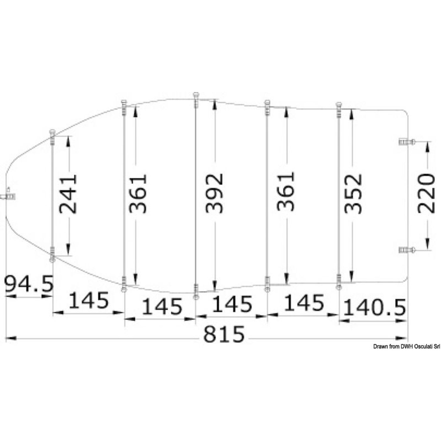 Presenning universel 700/780 x 270 cm grå 300D