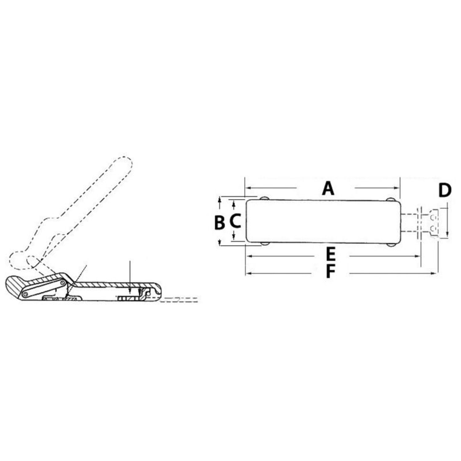 Antivibrationslås i gummi 96x29 mm