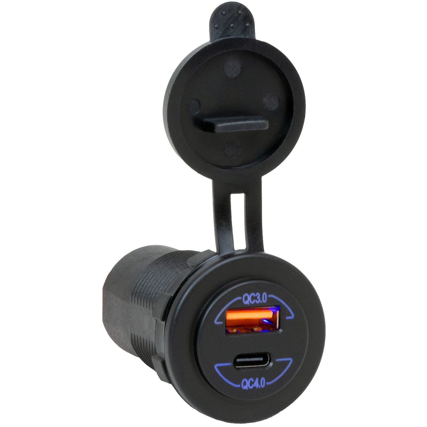 Sutars Dobbel USB-kontakt, QC3.0+QC4.0 (Type-C)