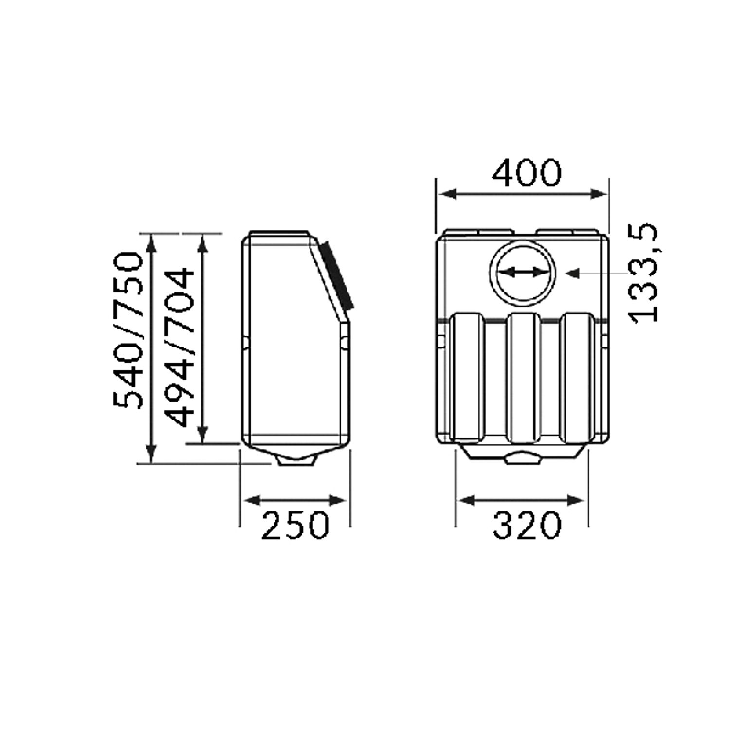 Nouva Rade vertikal septiktank 40L BDH: 400x250x540mm, Brun