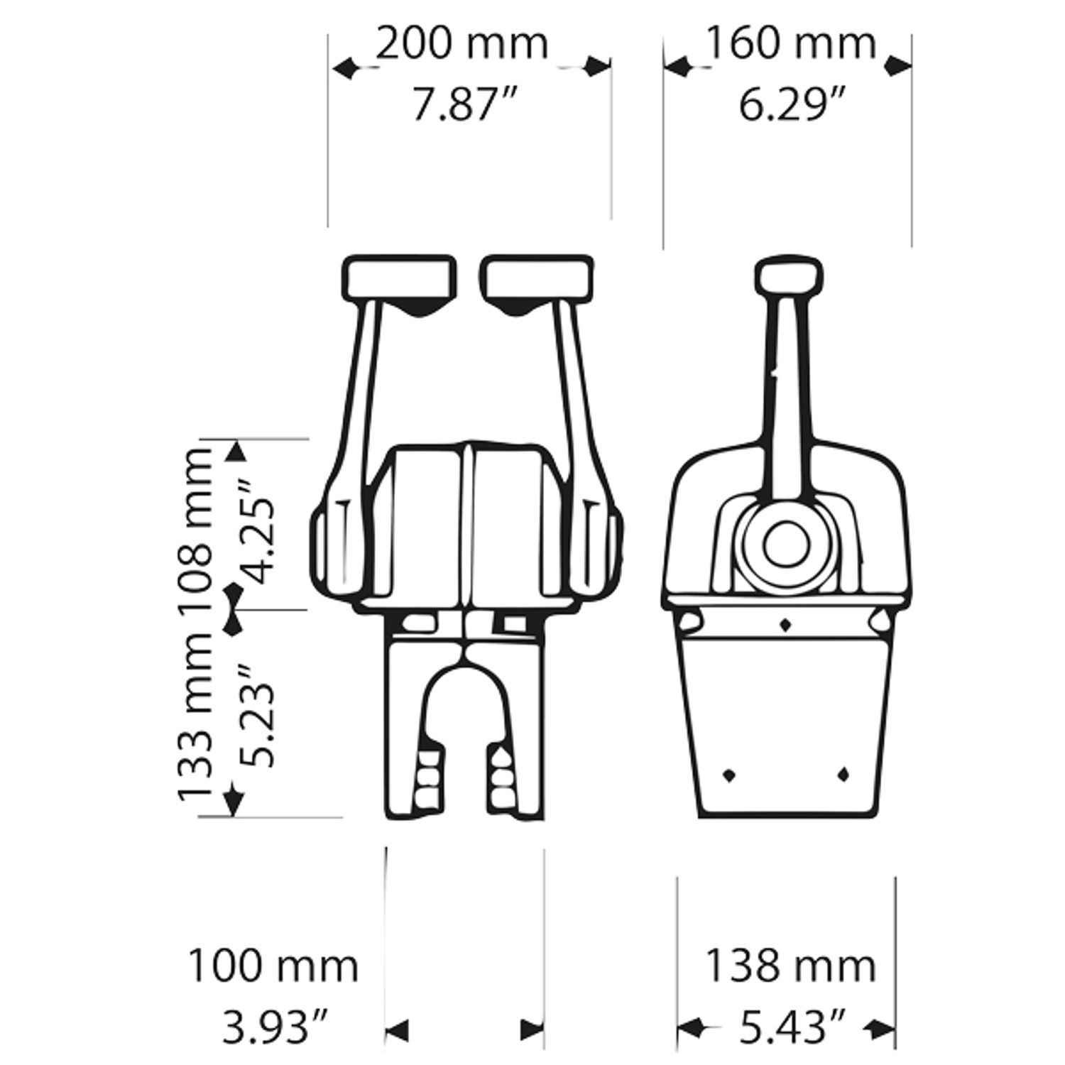 Ultraflex Control Box B78 dobbel i krom m/trim