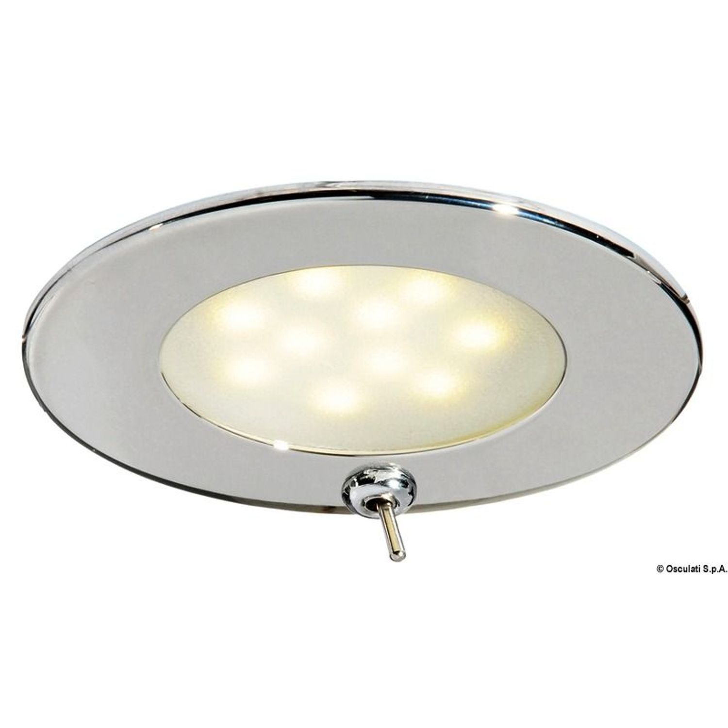 Atria LED-spotlight i polert rustfritt stål med bryter