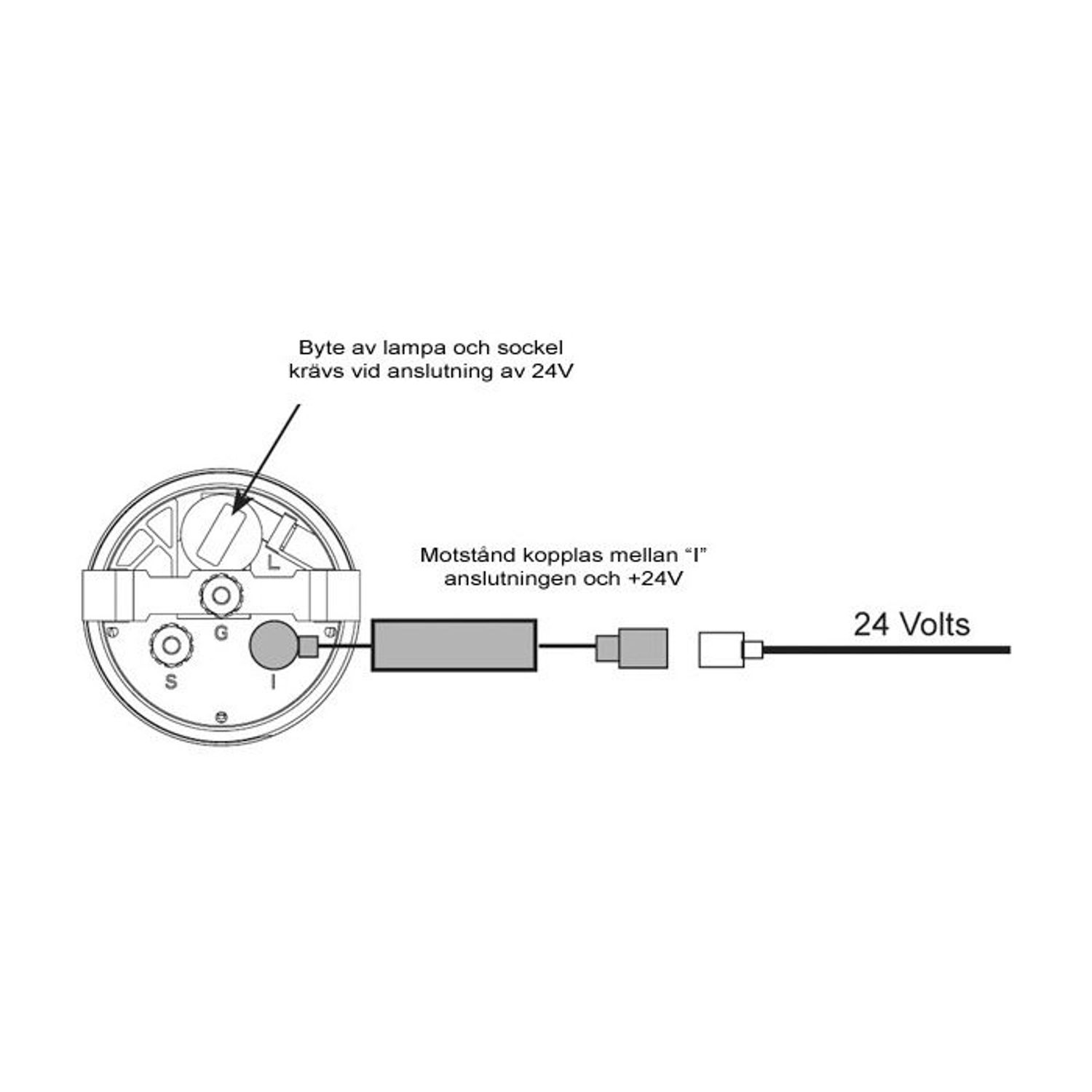 Dropping resistor 24-12V