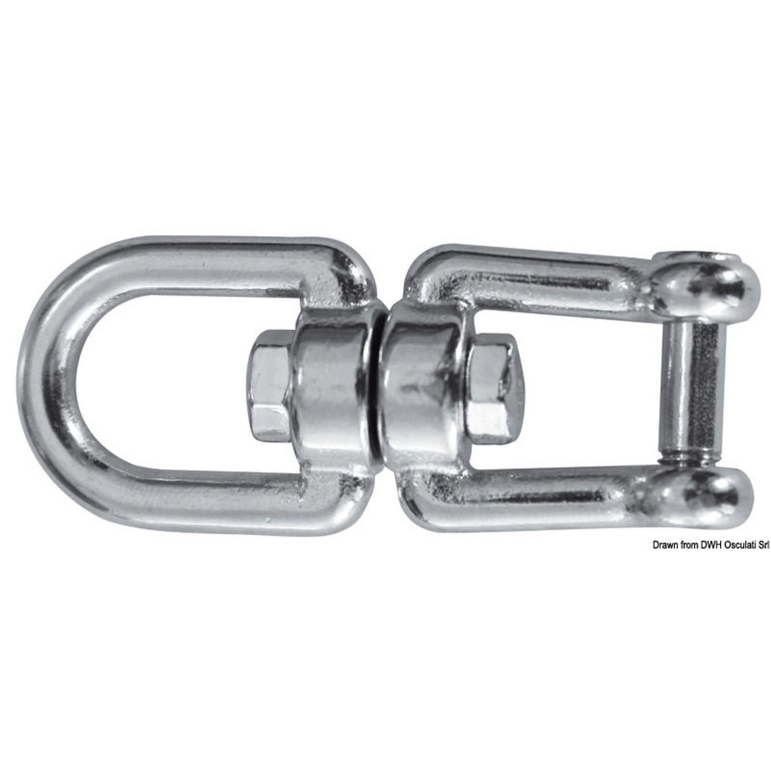 Svirvel med øje og sjækkel AISI 316 10 mm