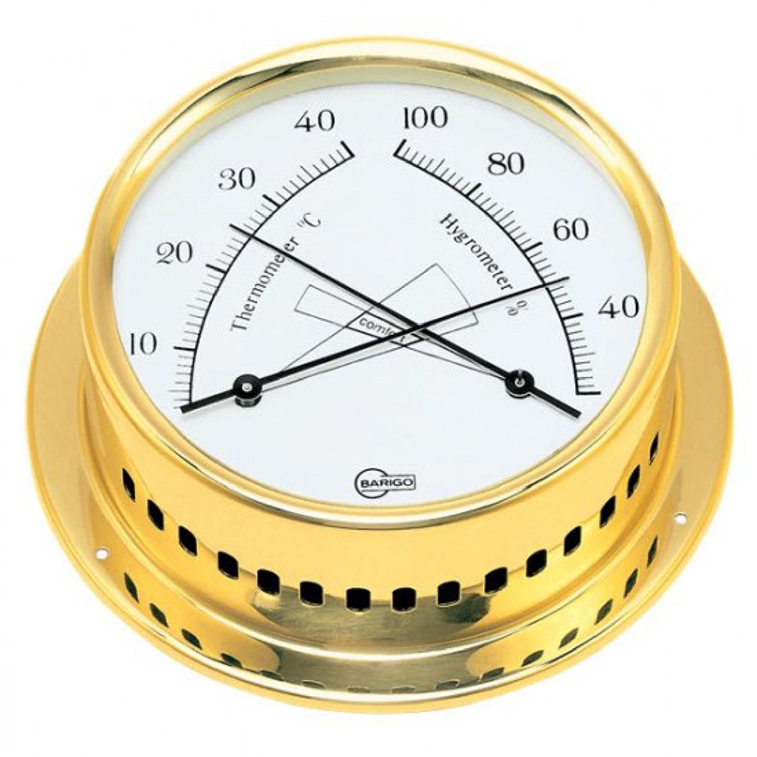 Barigo regatta termo/hygrometer ø100/120mm mässing