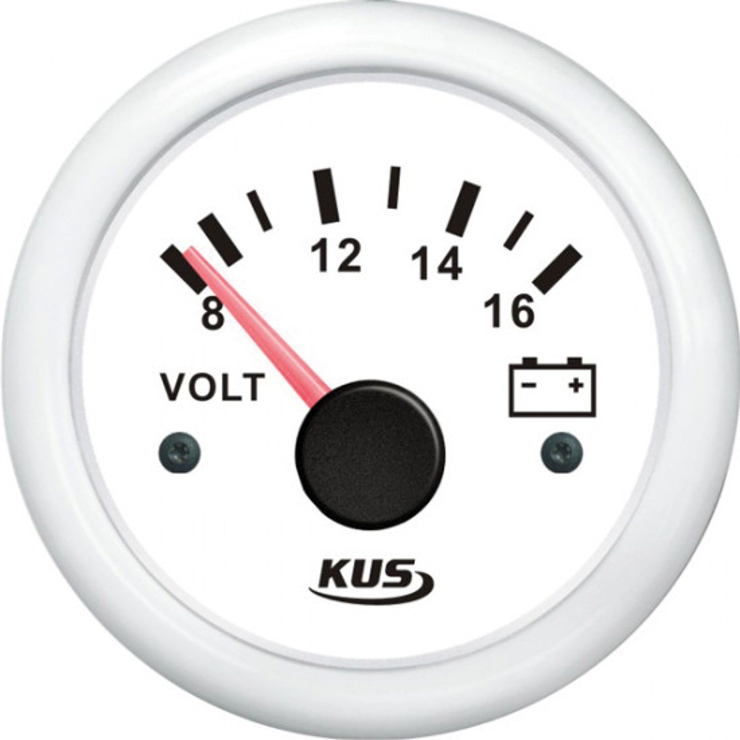 Kus Voltmeter Hvit, 12v, Ø:52mm